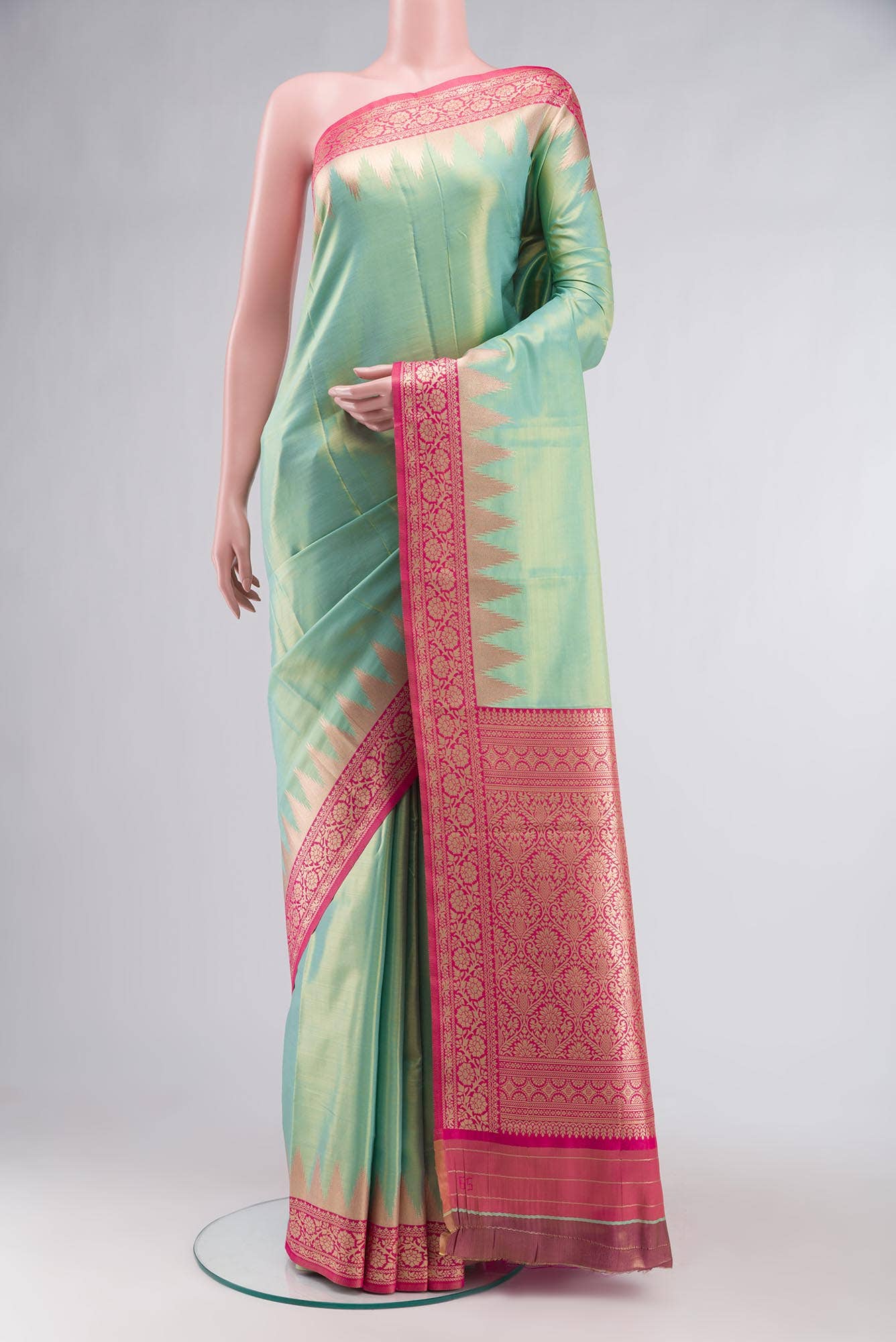 Green Blended Art Silk Saree