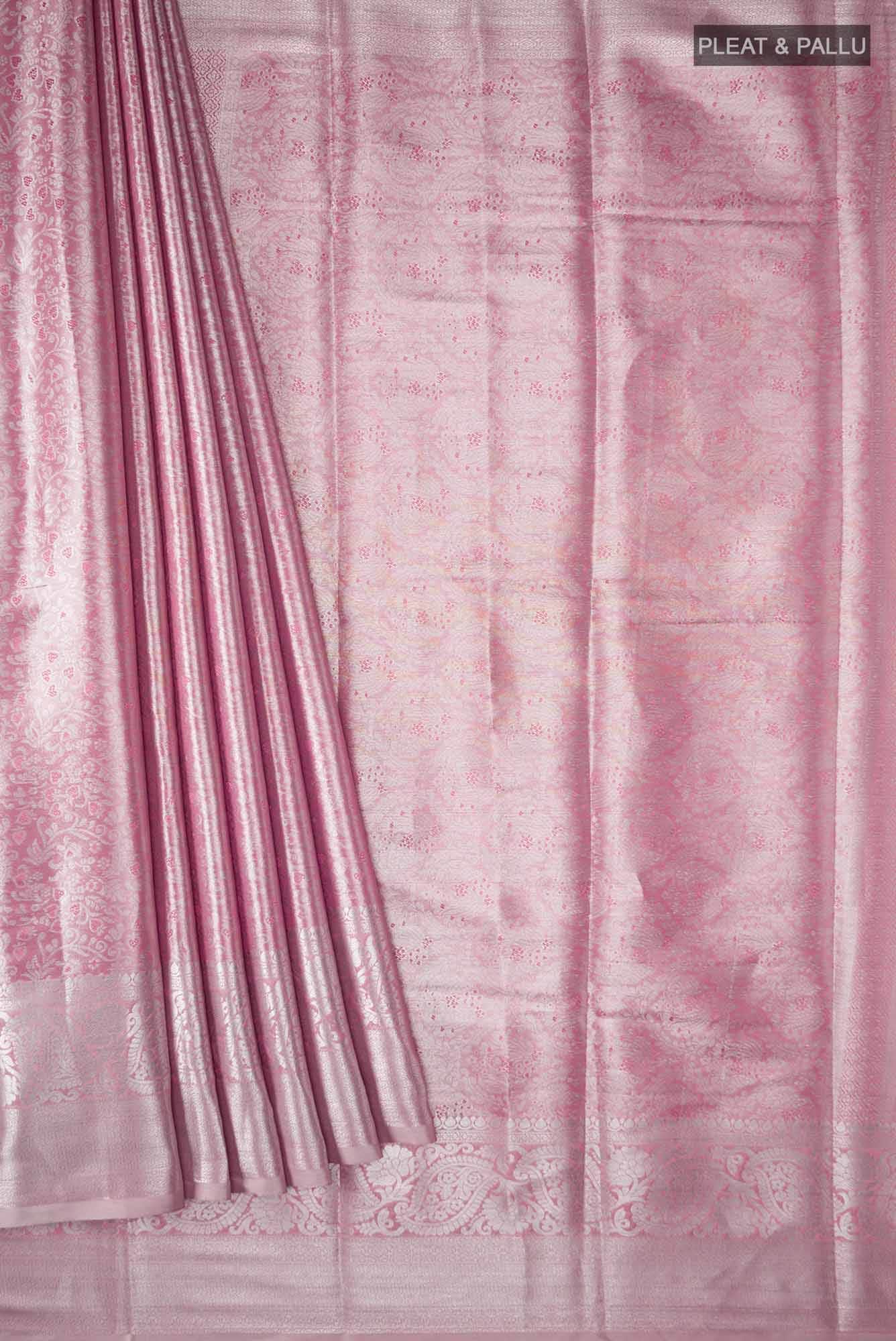 Rose pink Blended Art Silk Saree
