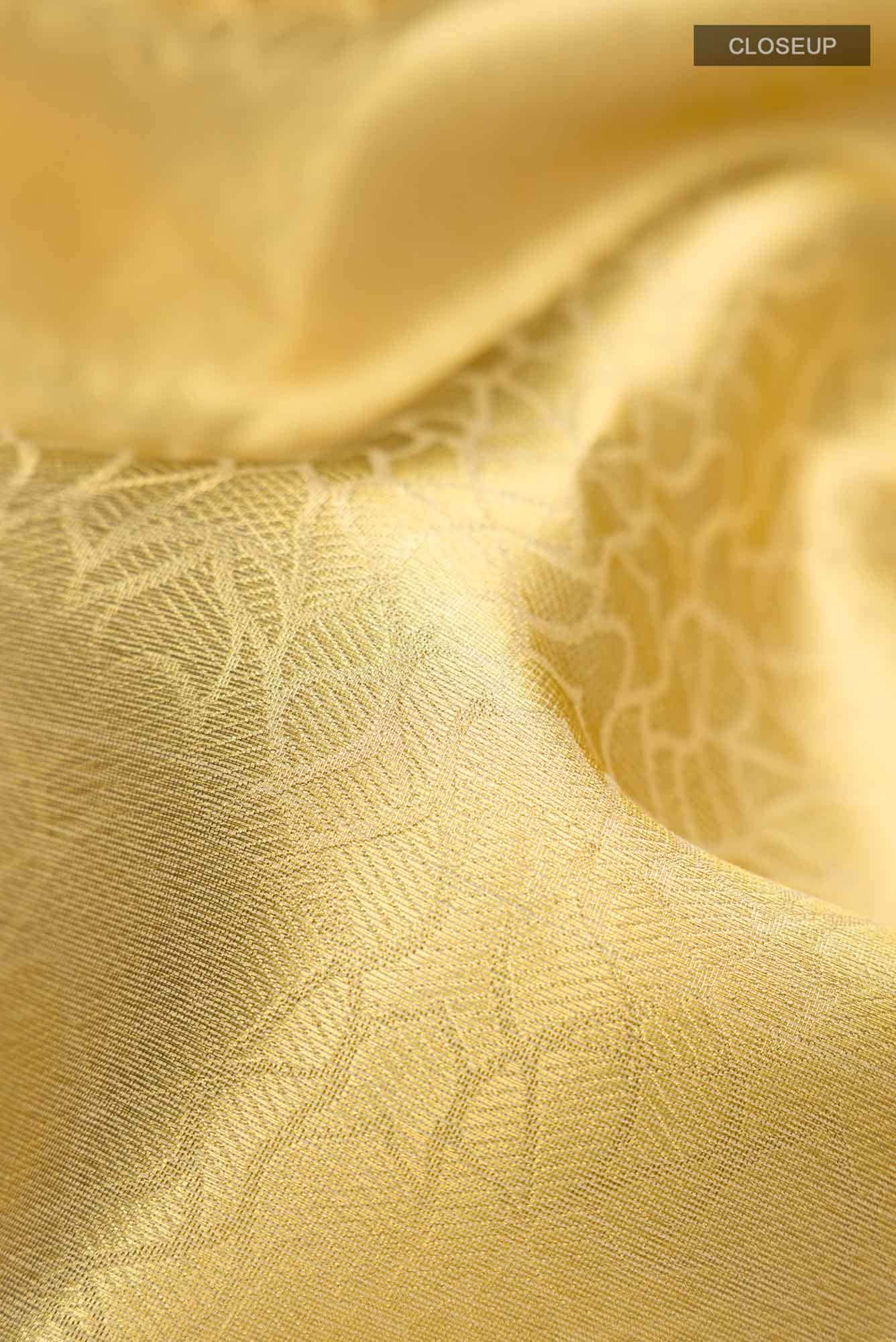 Gold Dual Tone Blended Tissue Silk Saree