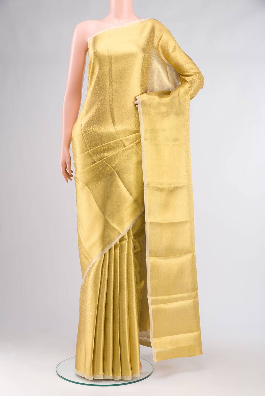 Gold Dual Tone Blended Tissue Silk Saree