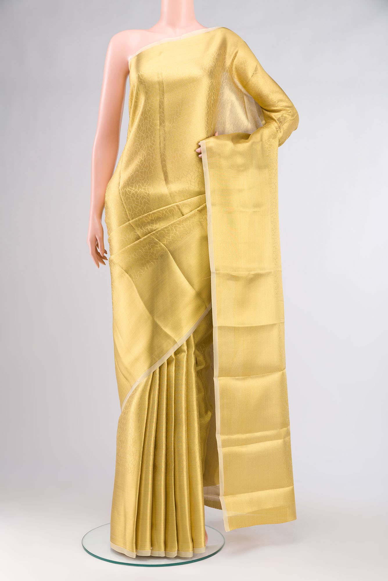 Gold Dual Tone Blended Tissue Silk Saree
