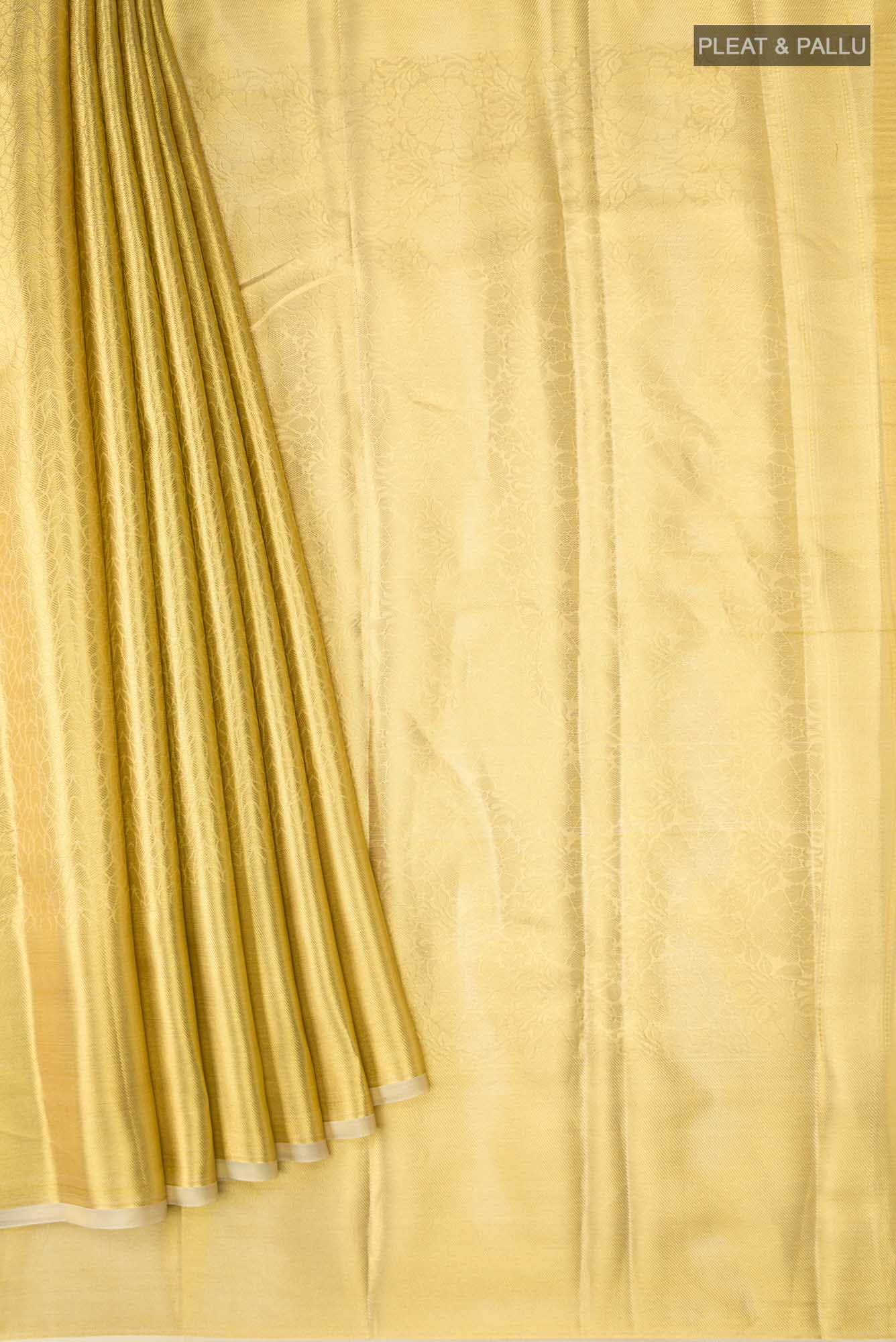 Gold Dual Tone Blended Tissue Silk Saree