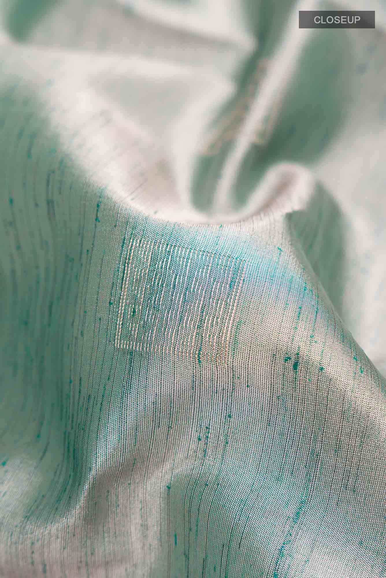Green Blended Tussar Silk Saree