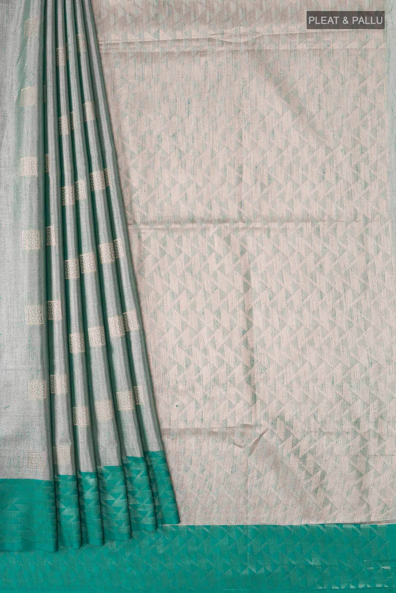 Green Blended Tussar Silk Saree