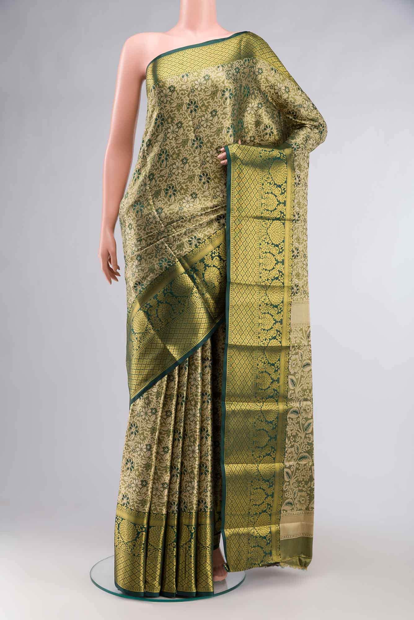 Green Blended Art Silk Saree