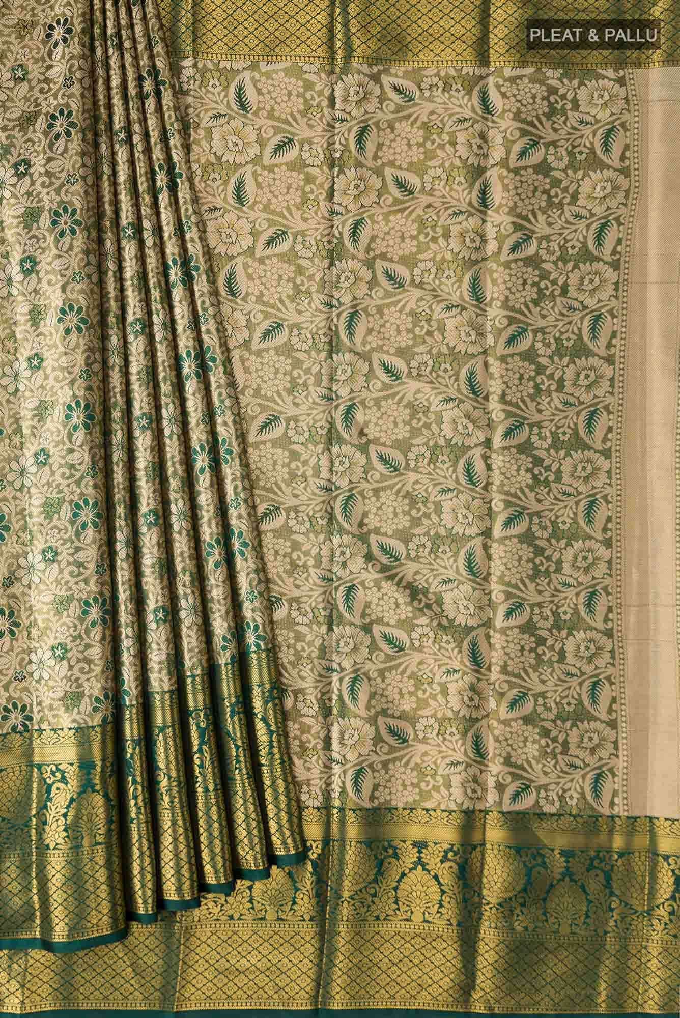 Green Blended Art Silk Saree