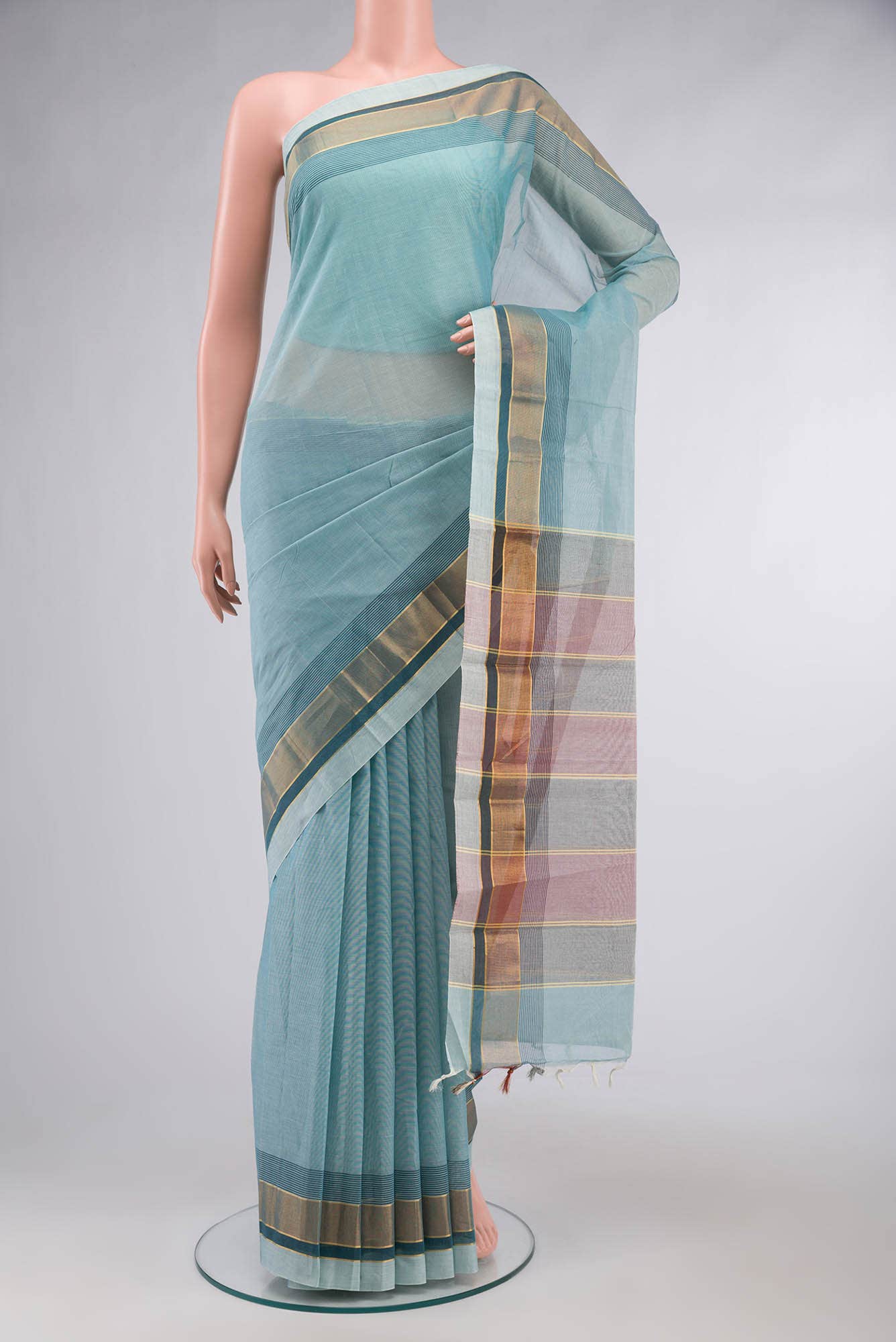 Blue Kanchi Cotton Saree