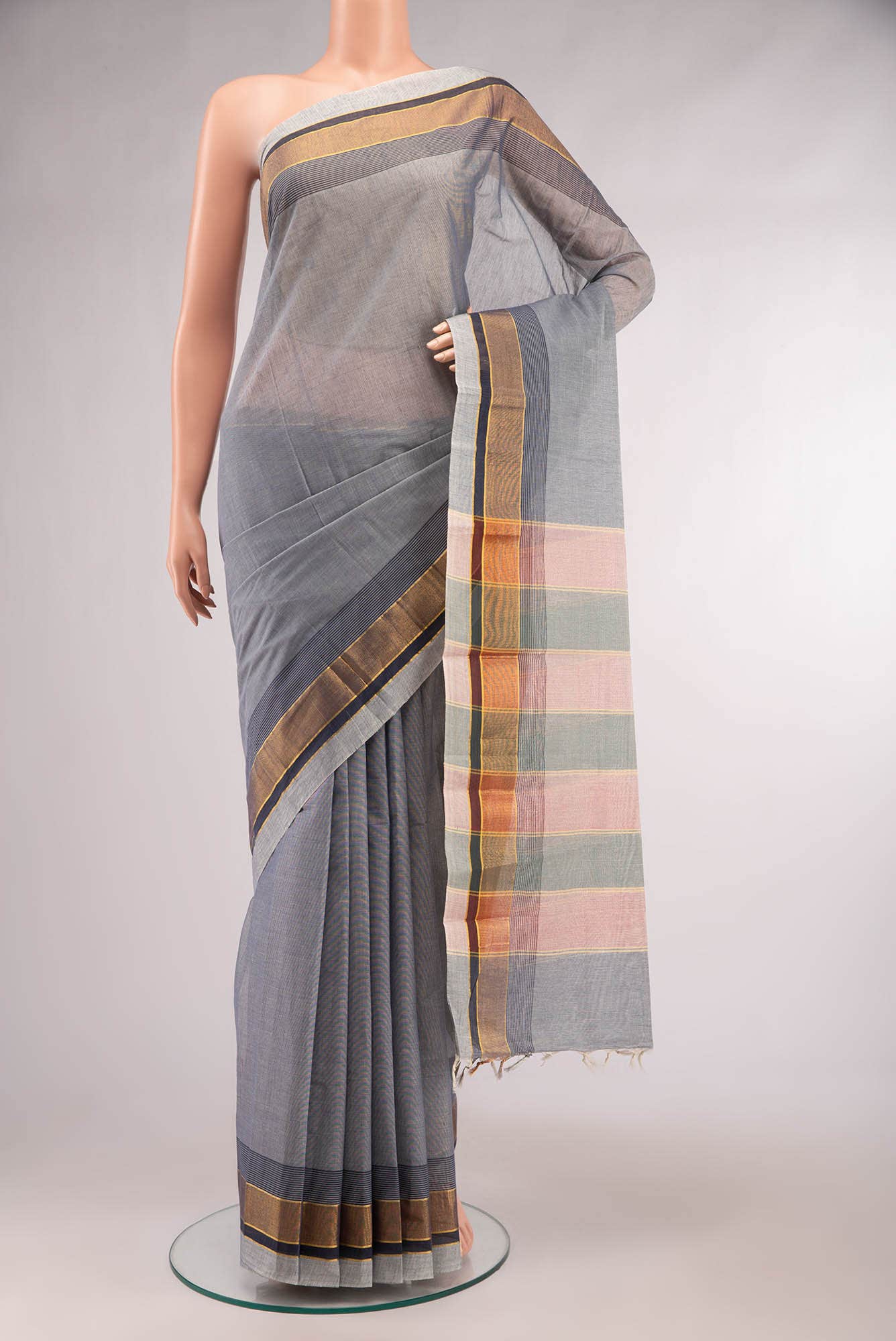 Blue Kanchi Cotton Saree