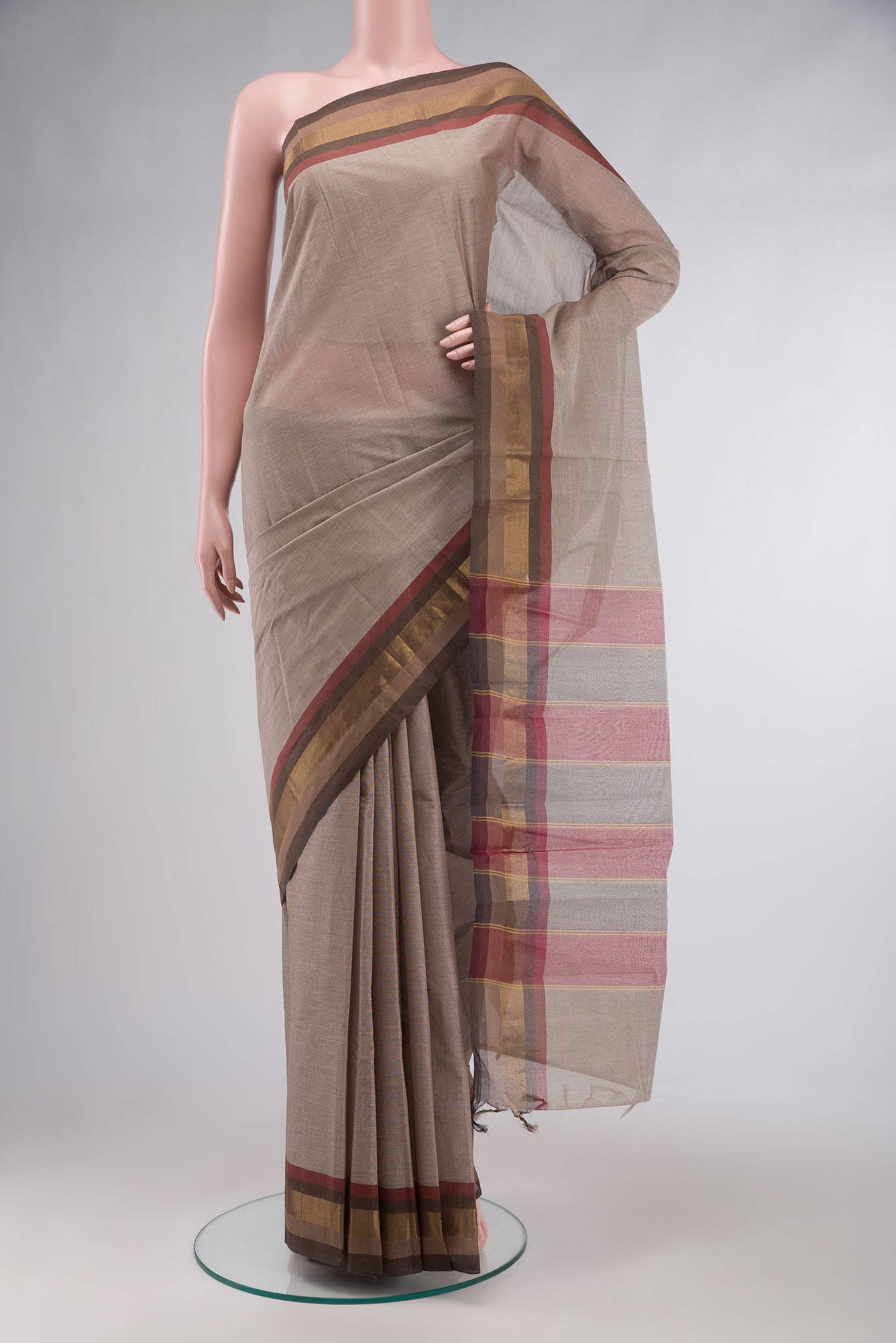 Brown Kanchi Cotton Saree