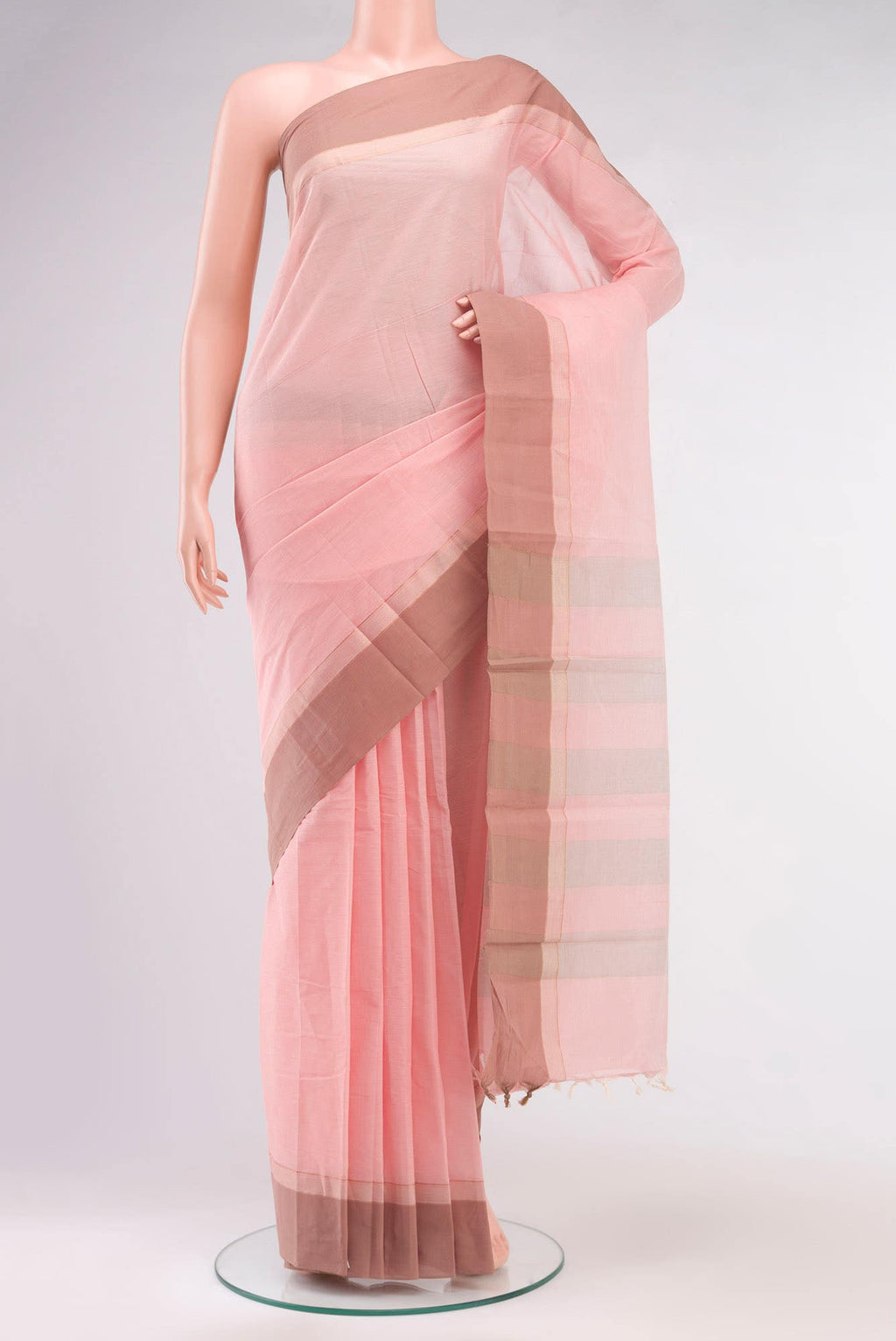 Peach Kanchi Cotton Saree