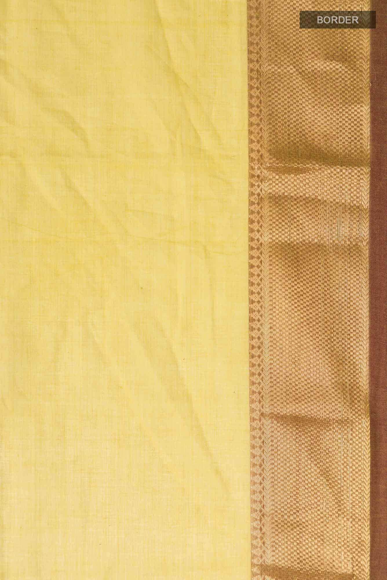 Green Kanchi Cotton Saree with Contrast Border