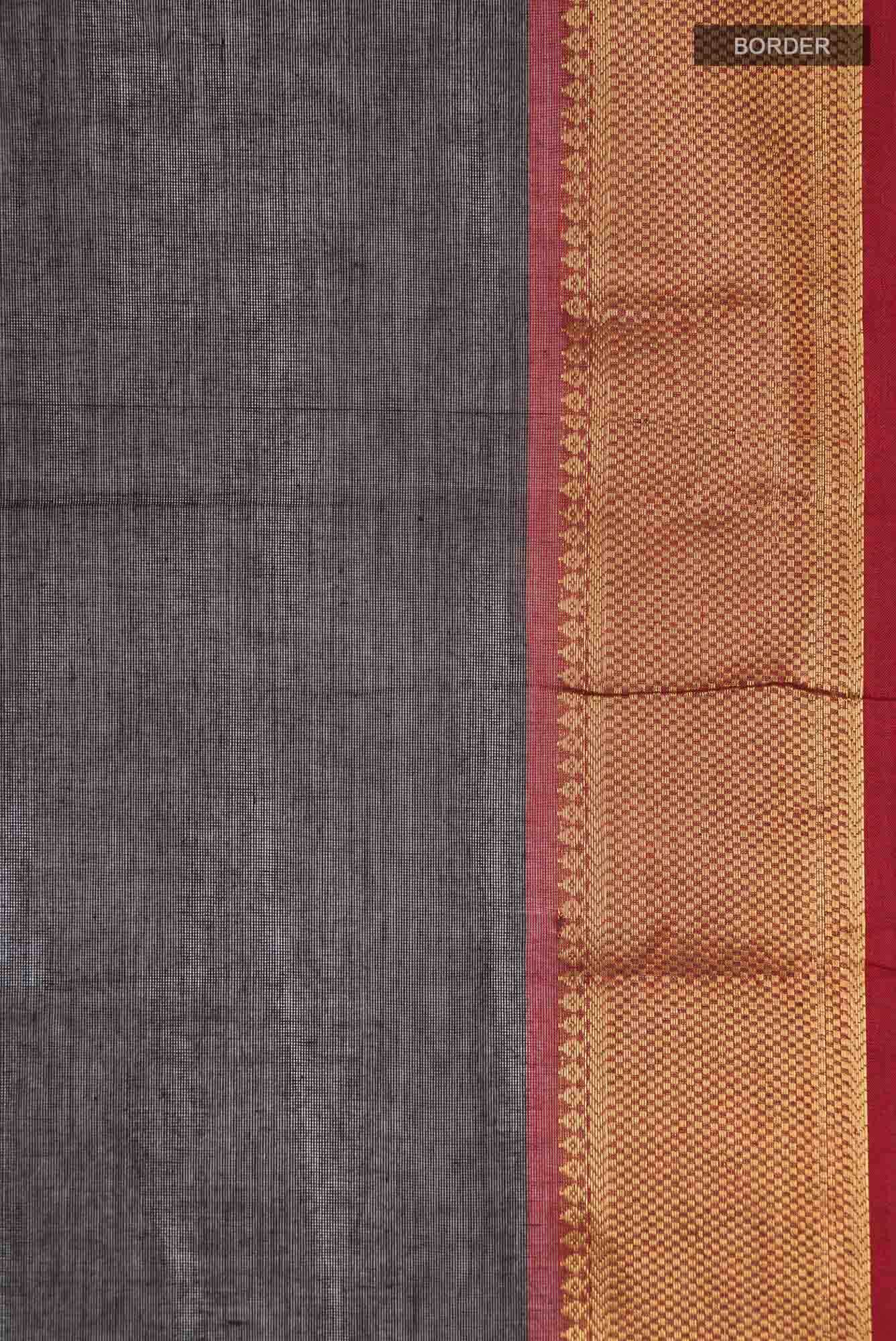 Black Kanchi Cotton Saree