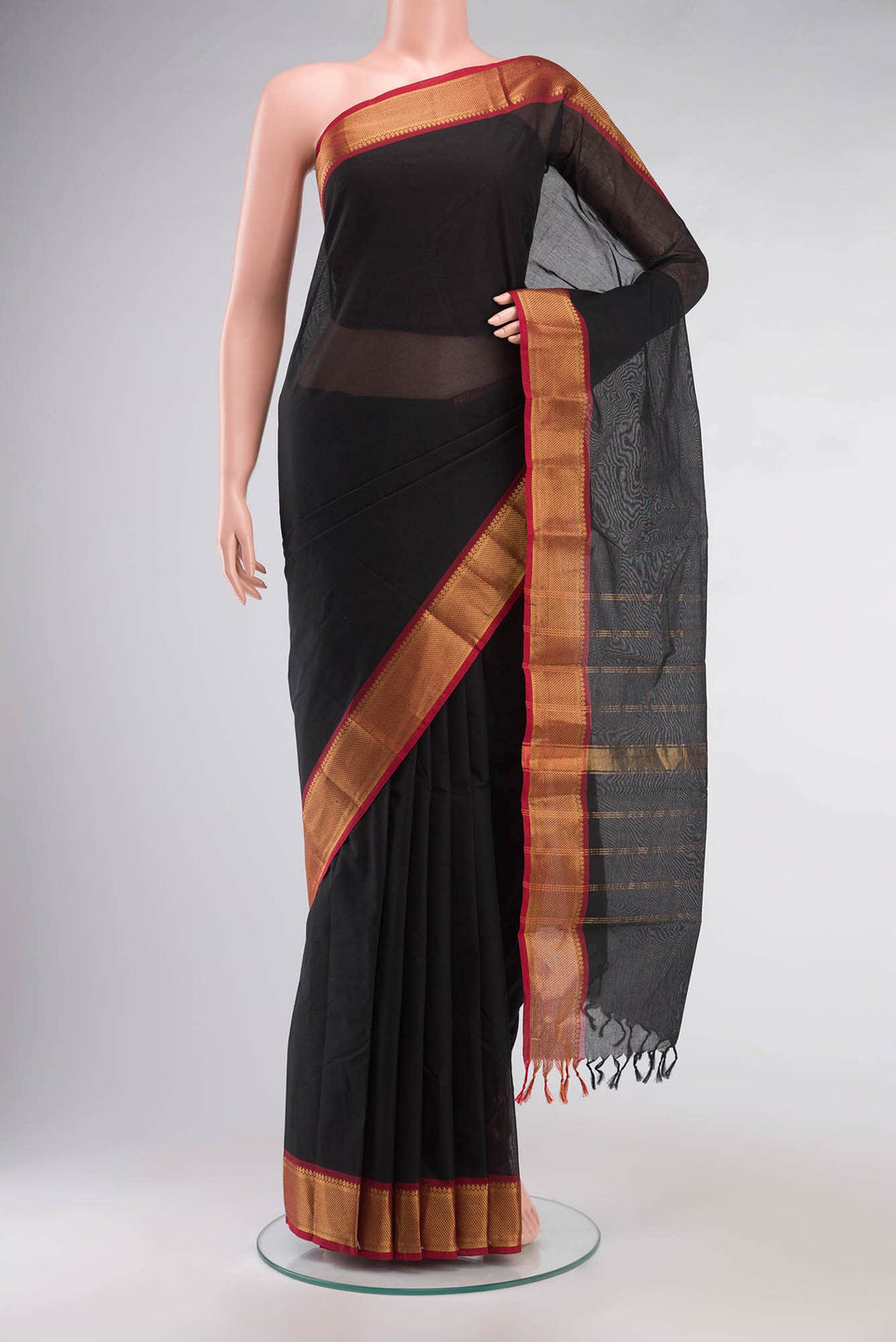 Black Kanchi Cotton Saree