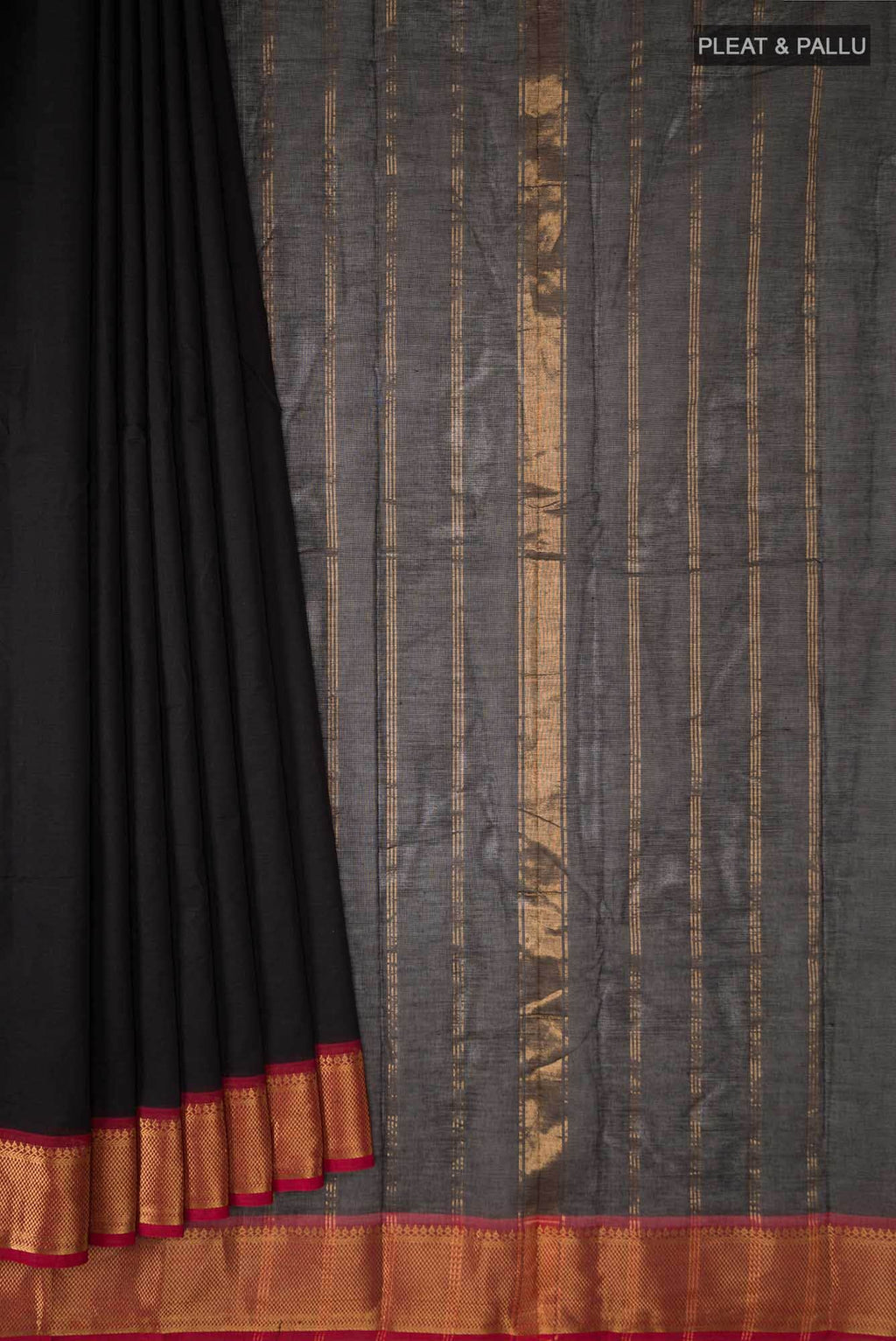 Black Kanchi Cotton Saree