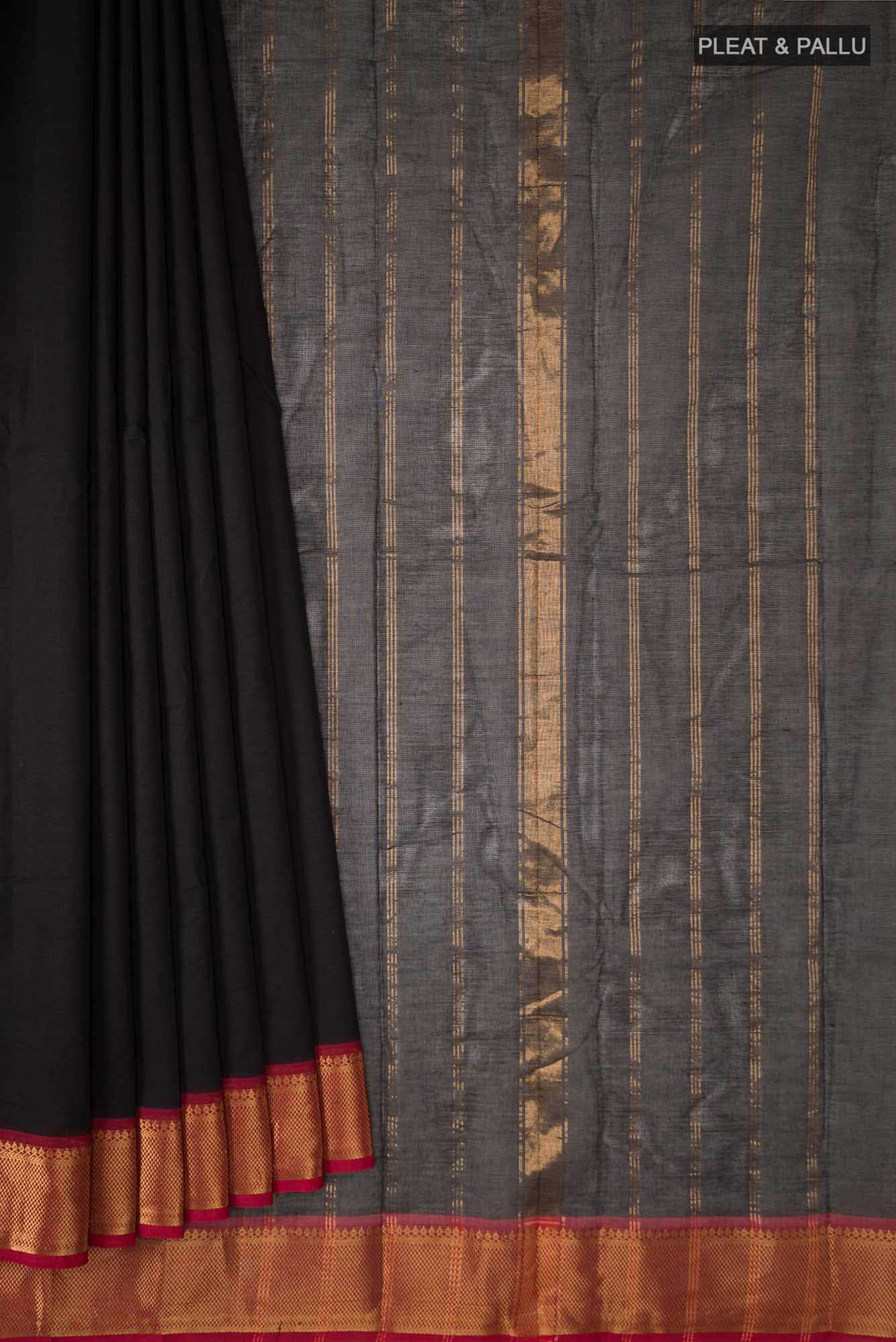 Black Kanchi Cotton Saree
