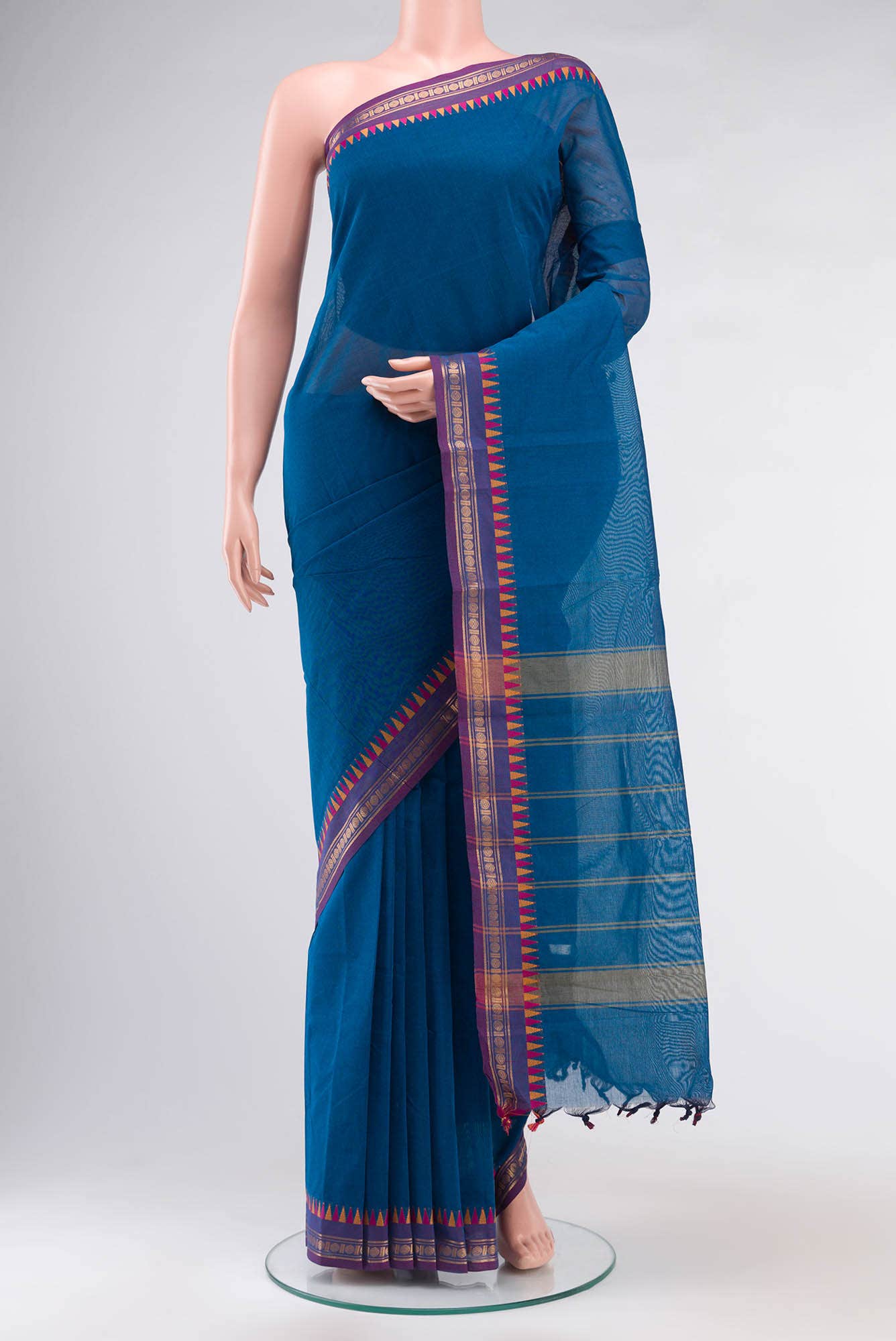 Blue Kanchi Cotton Saree