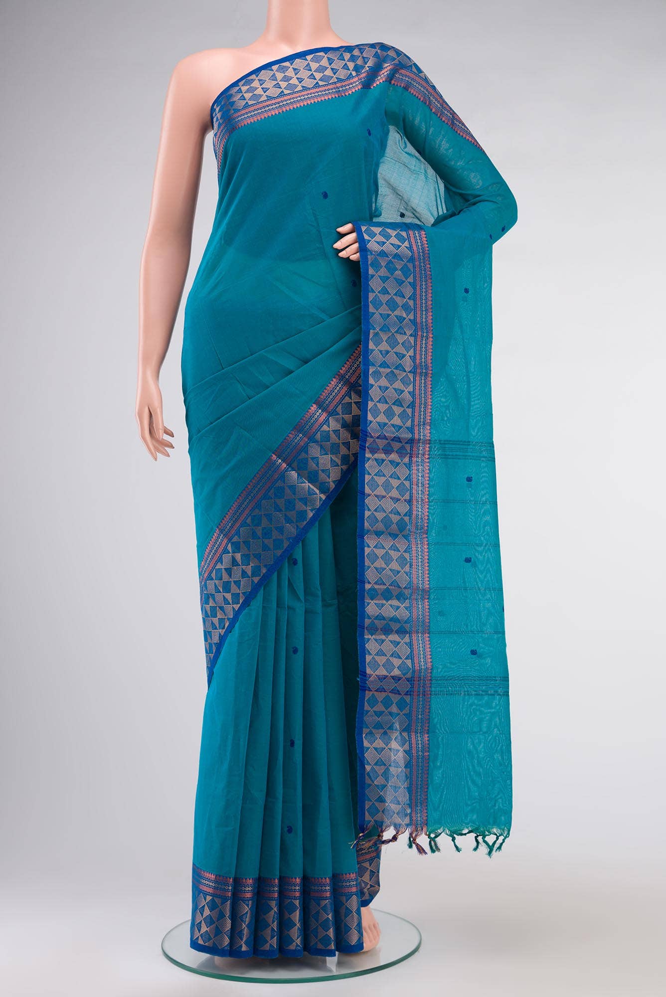 Blue Kanchi Cotton Saree