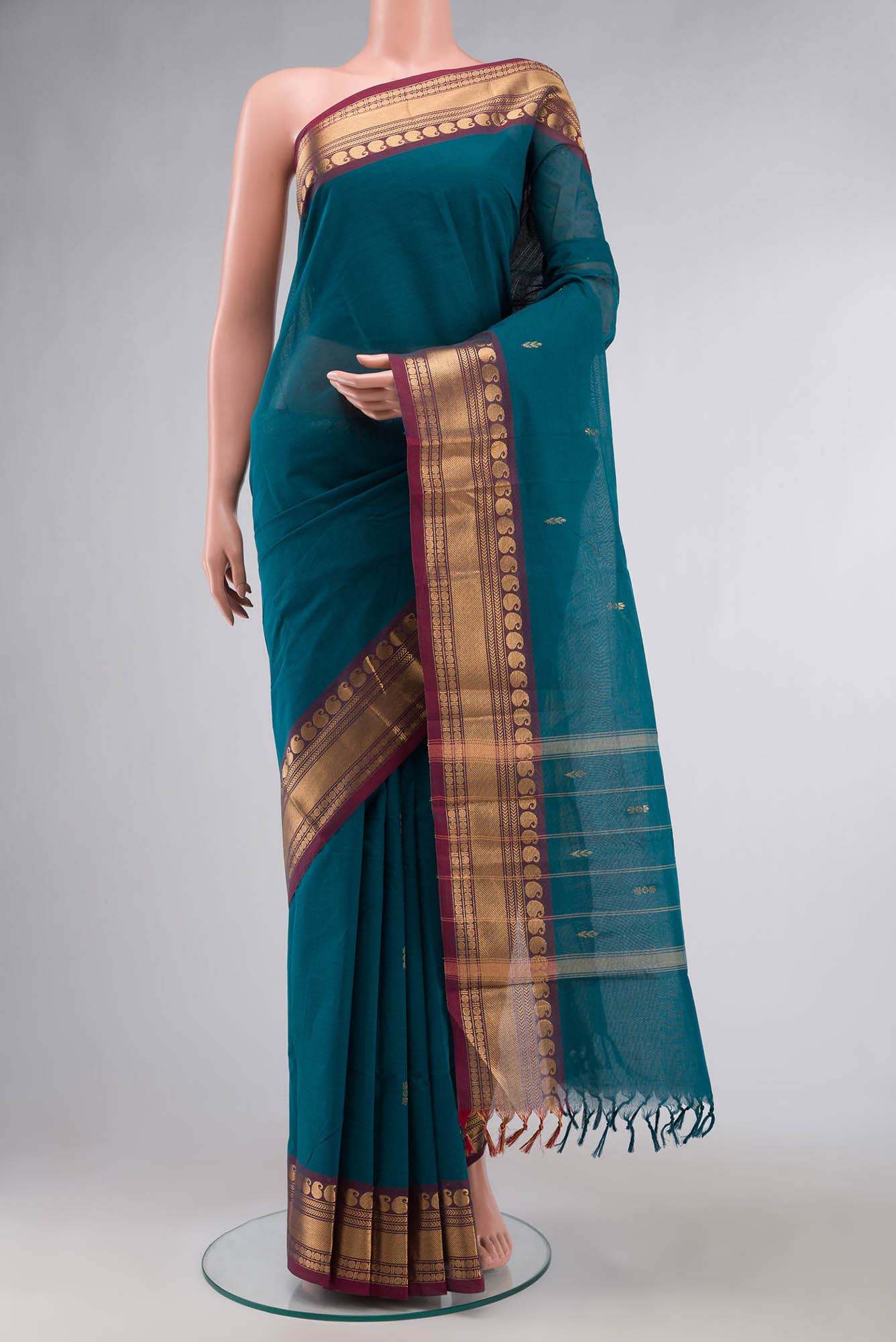 Blue Kanchi Cotton Saree