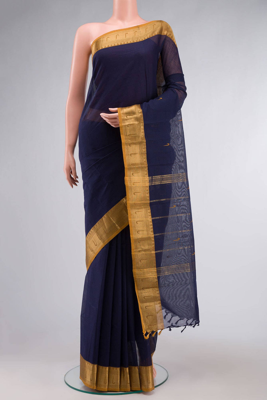 Navy Blue Kanchi Cotton Saree