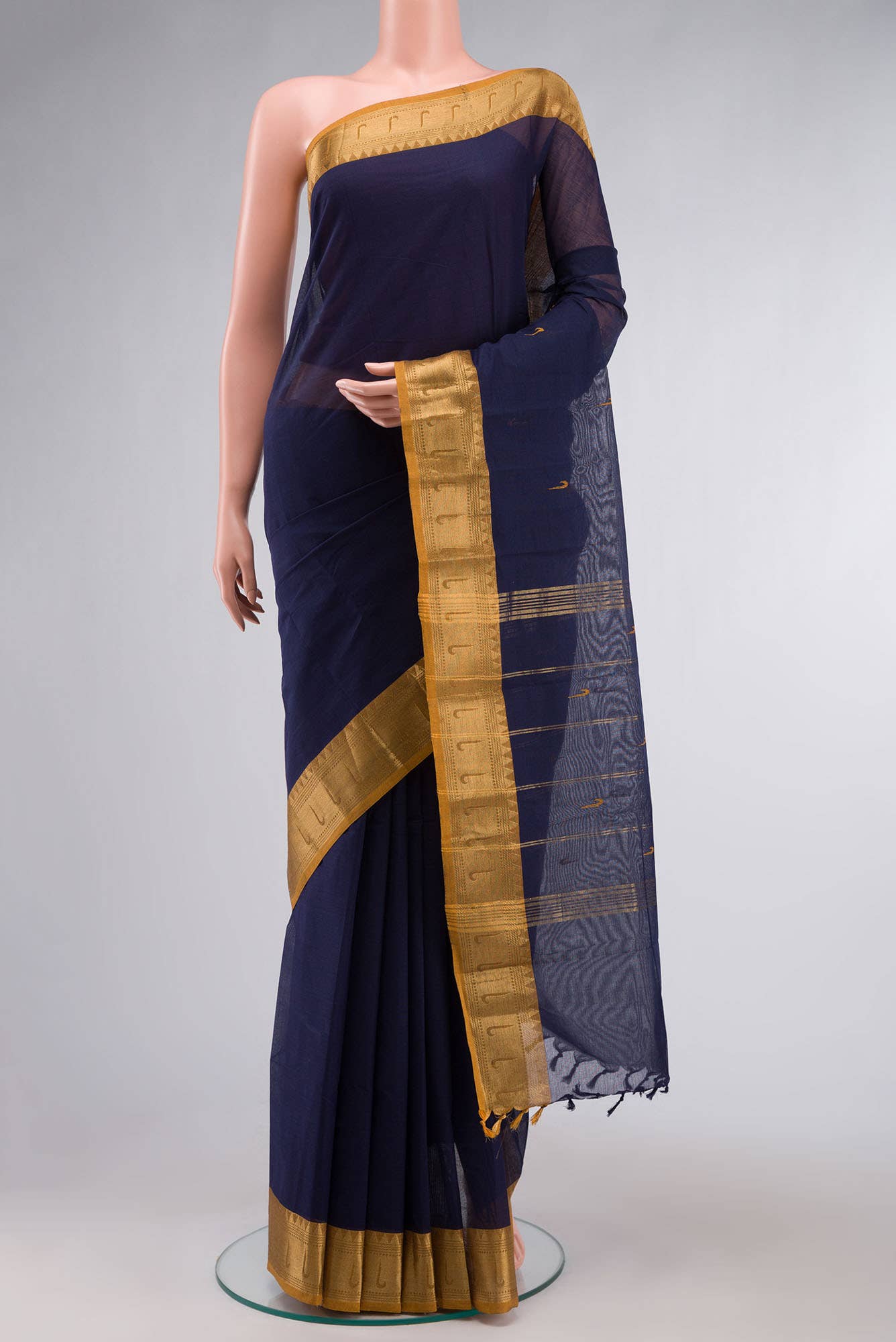 Navy Blue Kanchi Cotton Saree