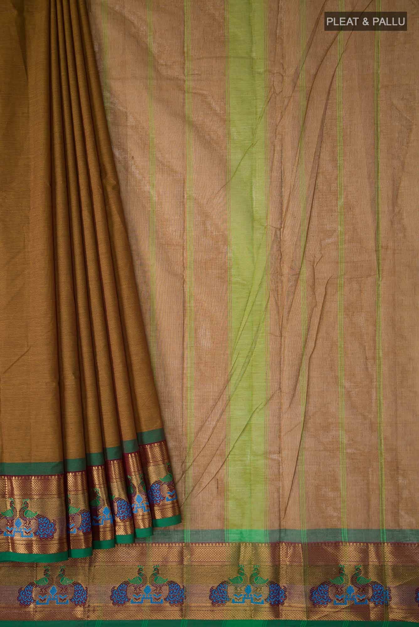 Brown Kanchi Cotton Saree