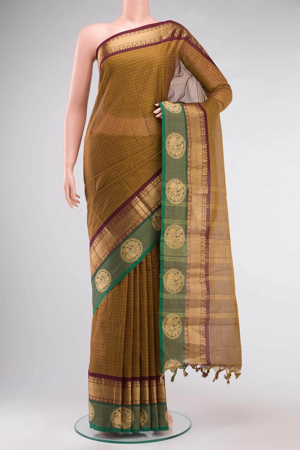 Brown Kanchi Cotton Saree
