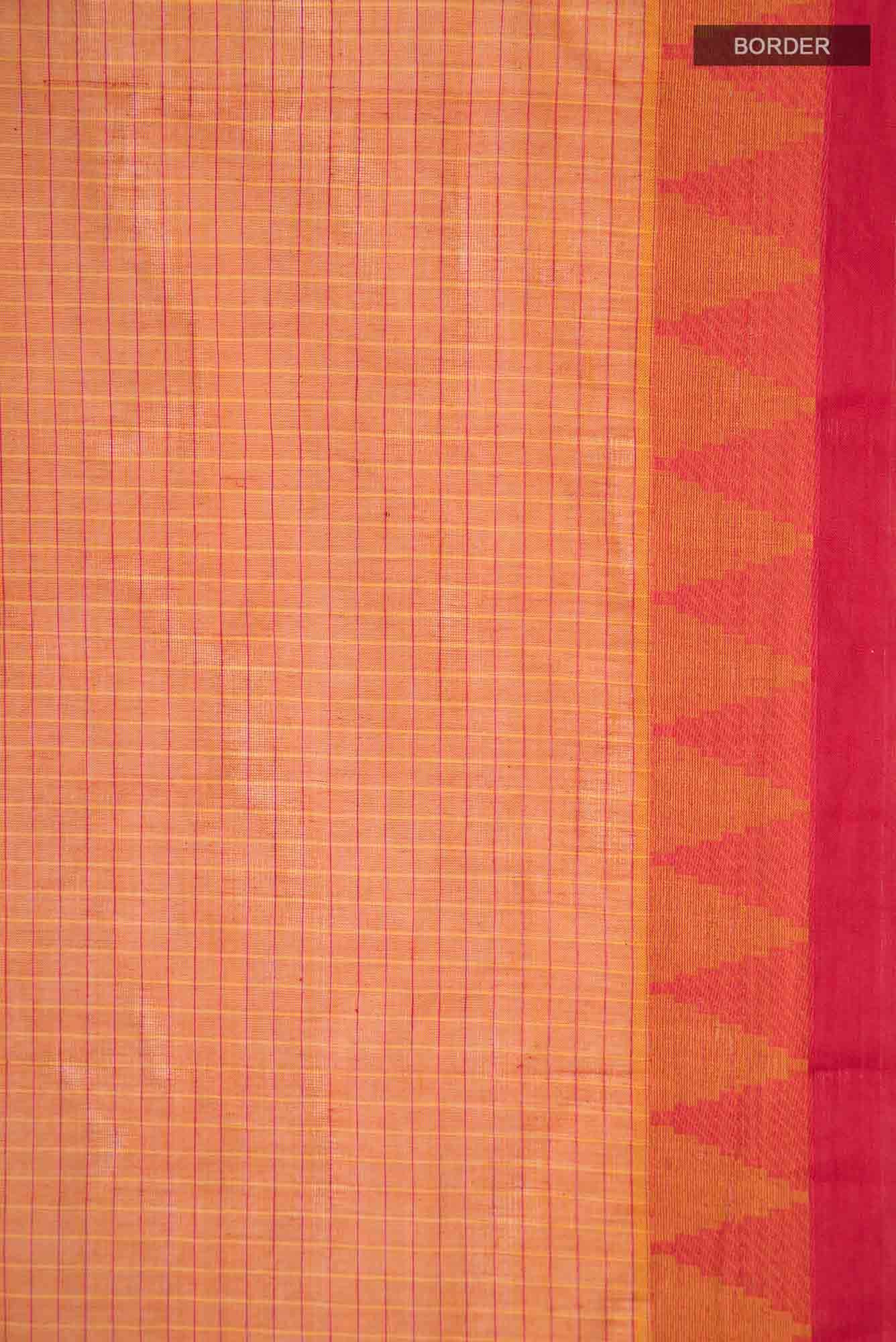 Orange Kanchi Cotton Saree