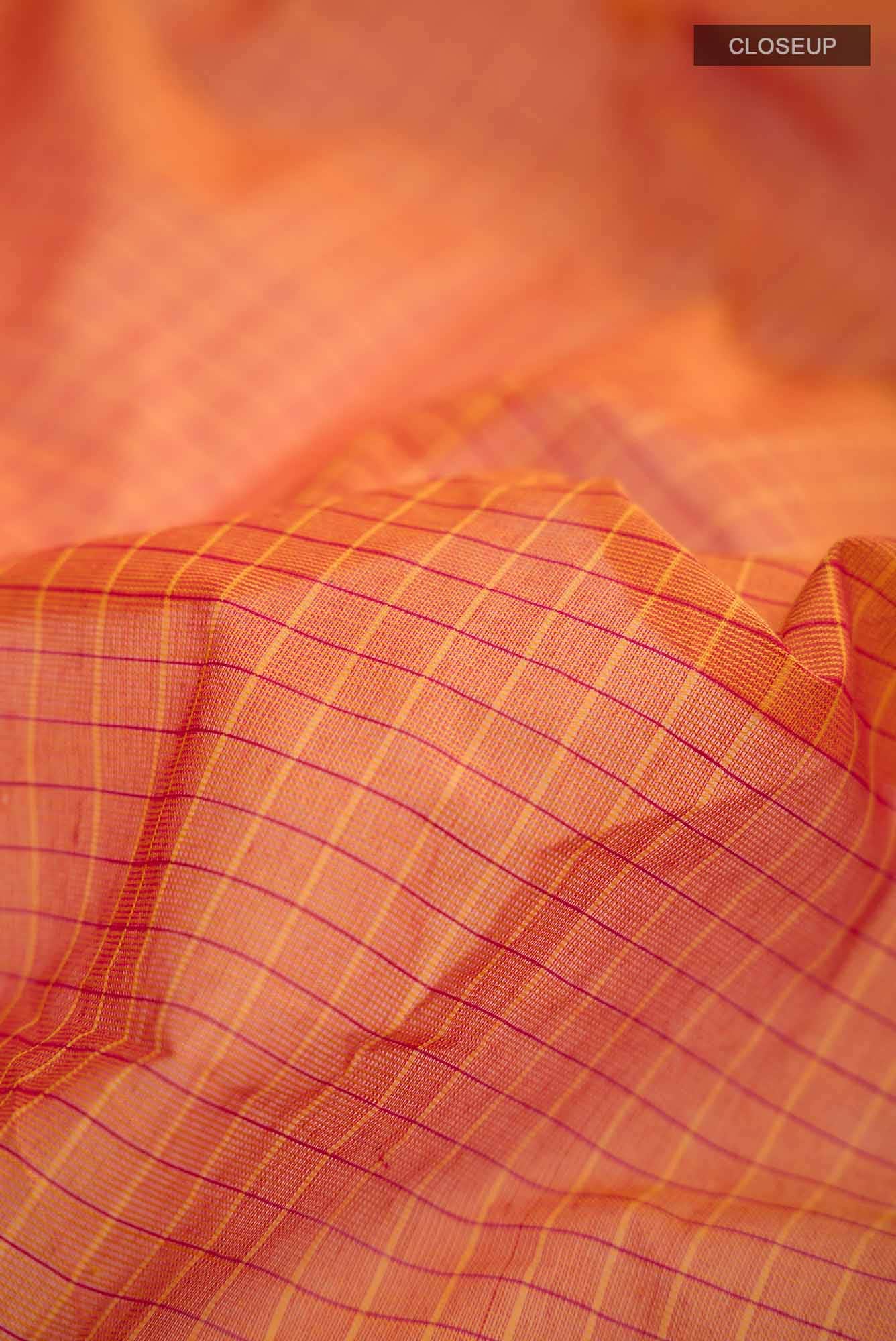 Orange Kanchi Cotton Saree