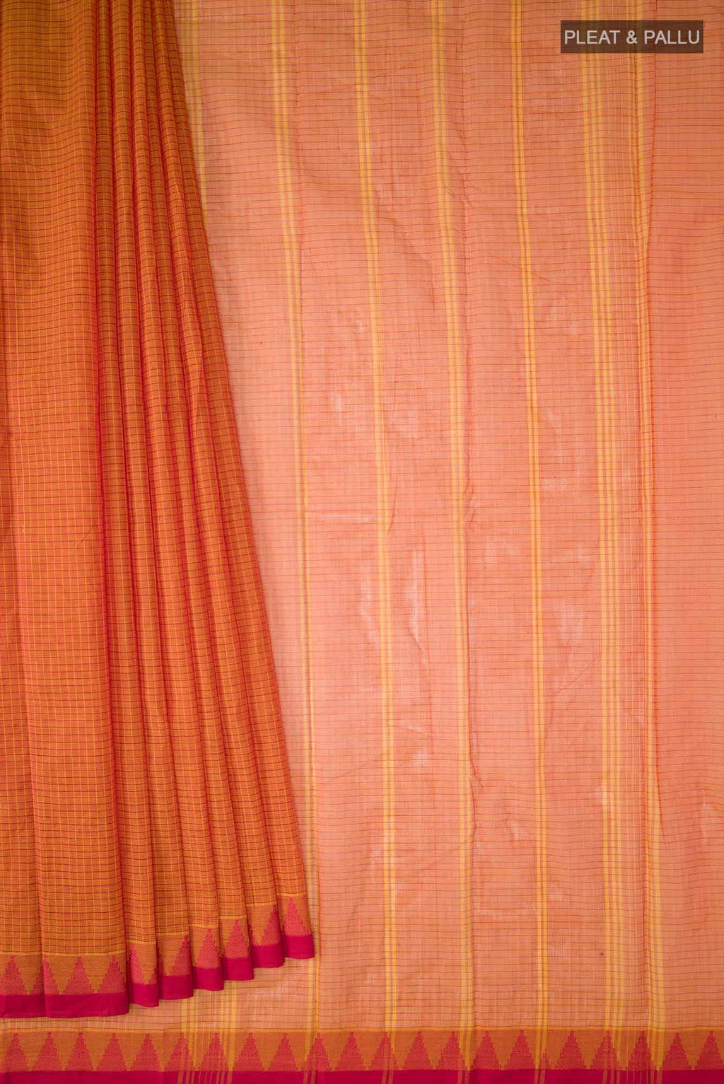 Orange Kanchi Cotton Saree