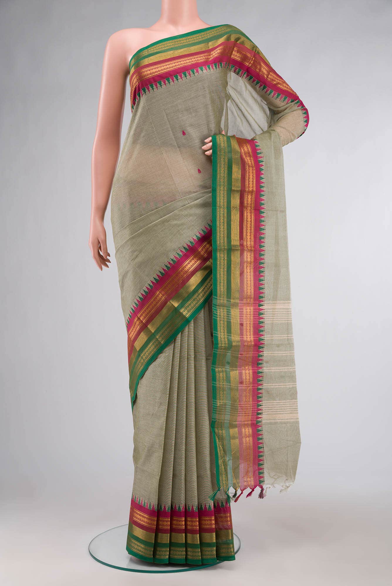 Green Kanchi Cotton Saree