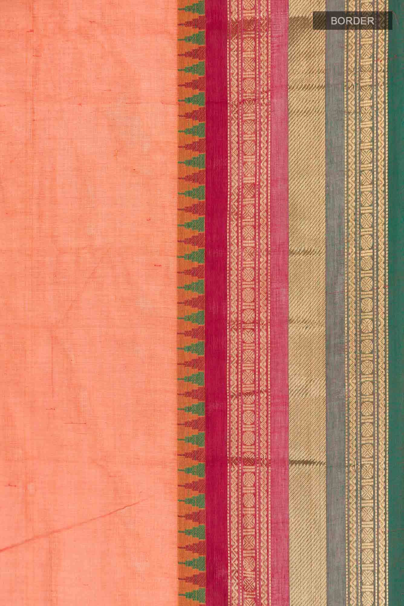 Orange Kanchi Cotton Saree