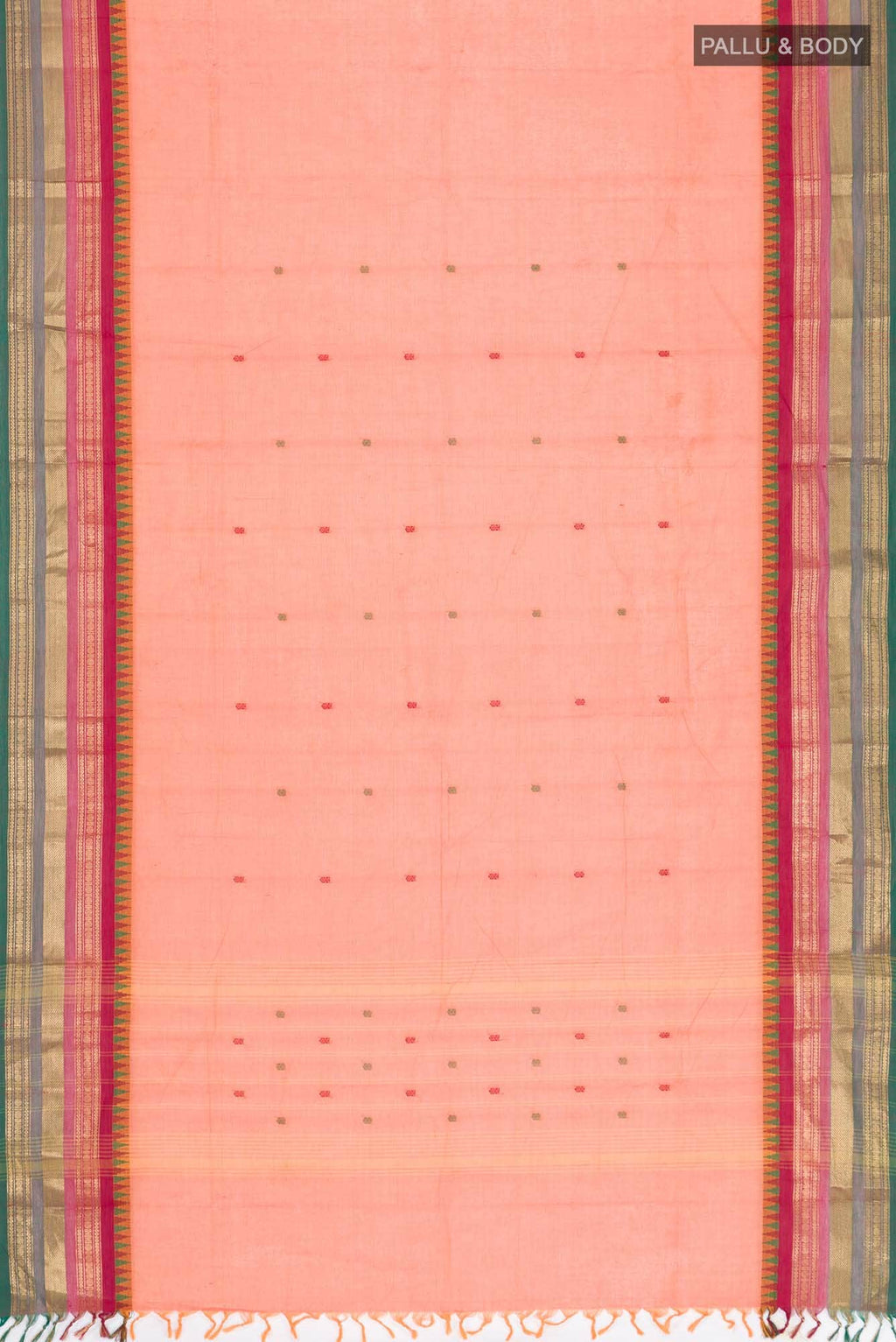 Orange Kanchi Cotton Saree