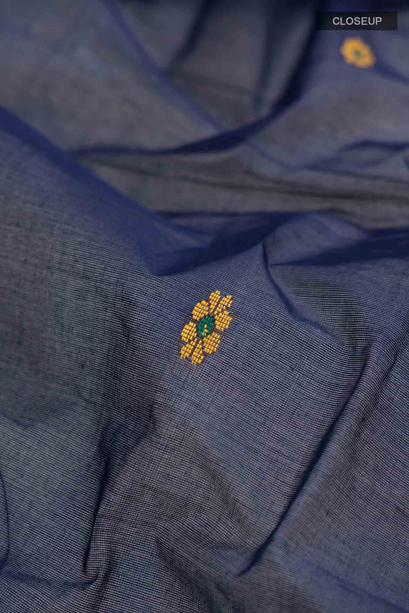 Navy Blue Kanchi Cotton Saree