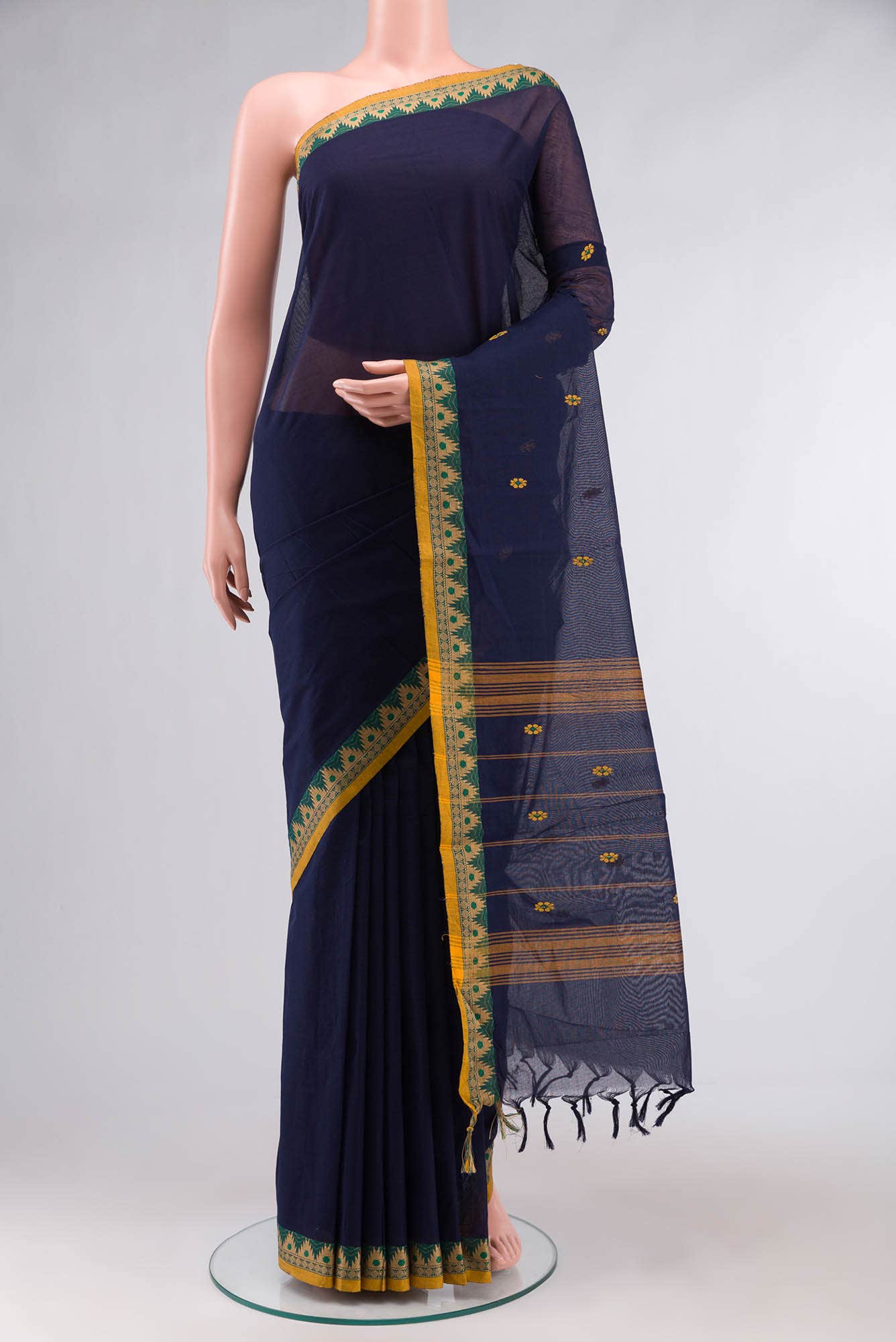 Navy Blue Kanchi Cotton Saree