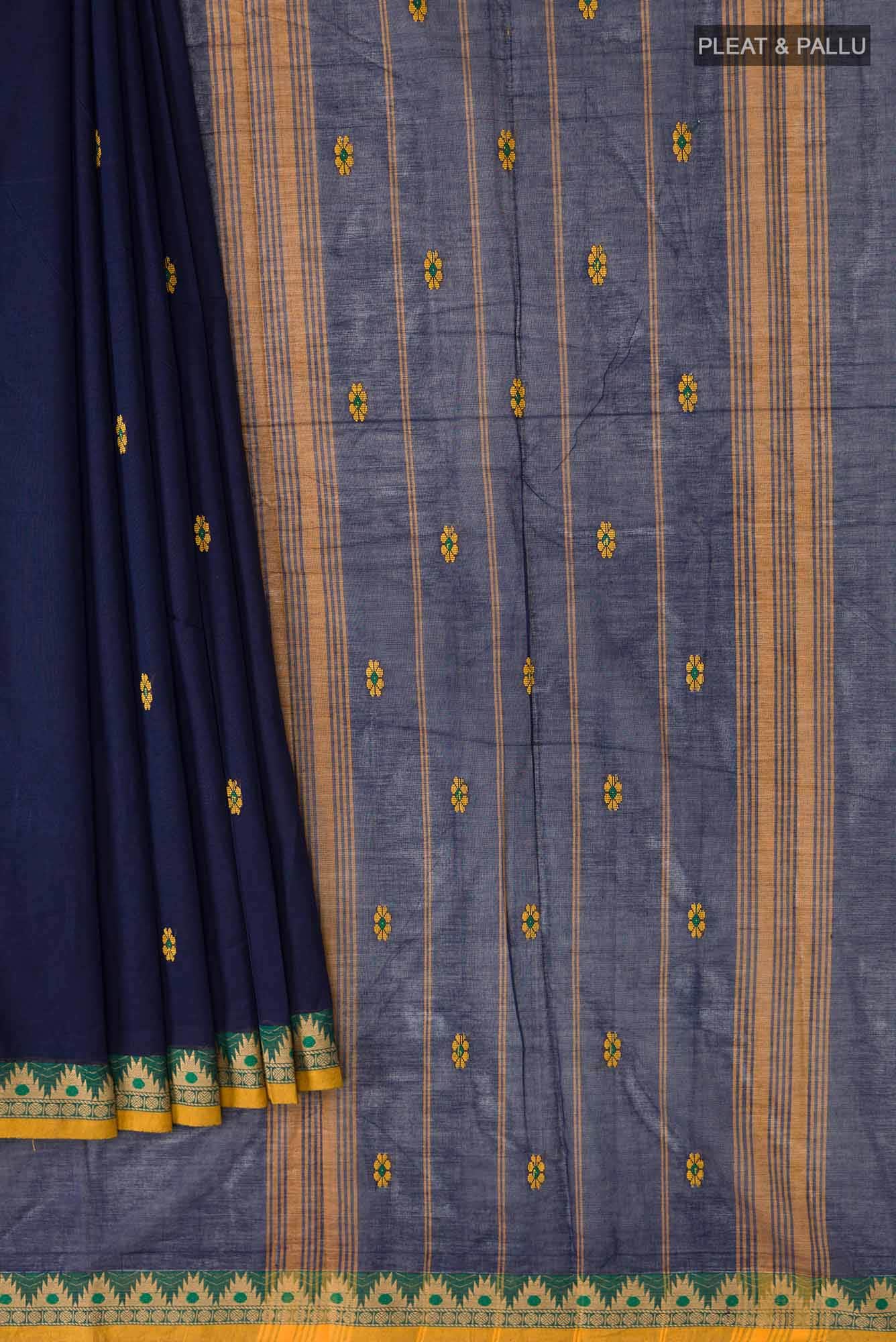Navy Blue Kanchi Cotton Saree