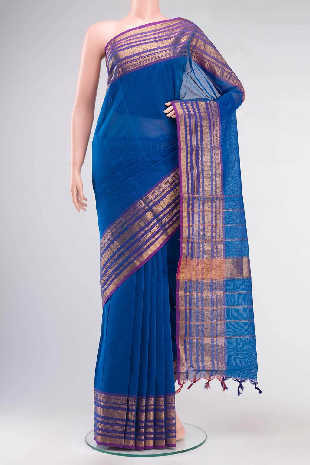 Blue Kanchi Cotton Saree