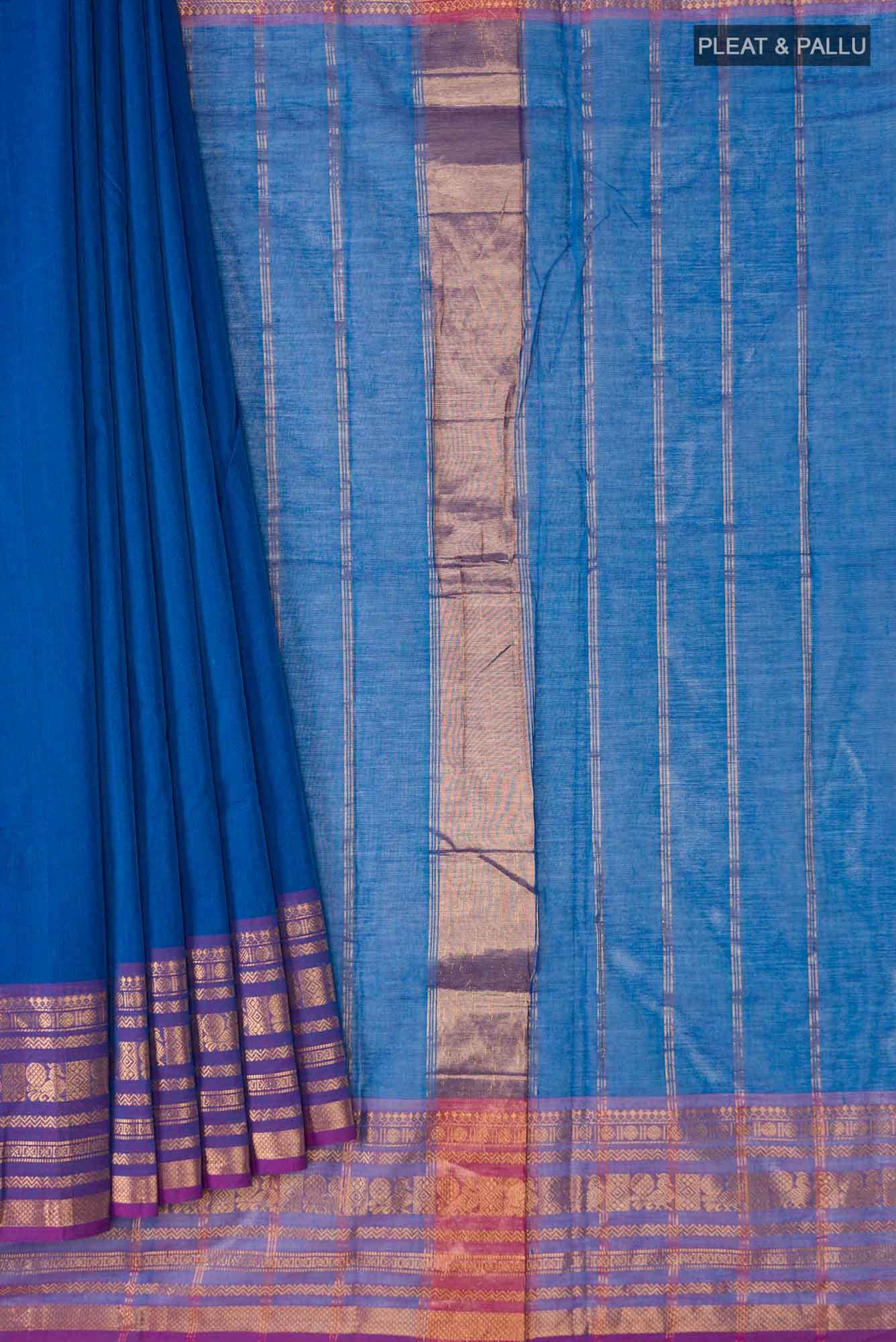 Blue Kanchi Cotton Saree