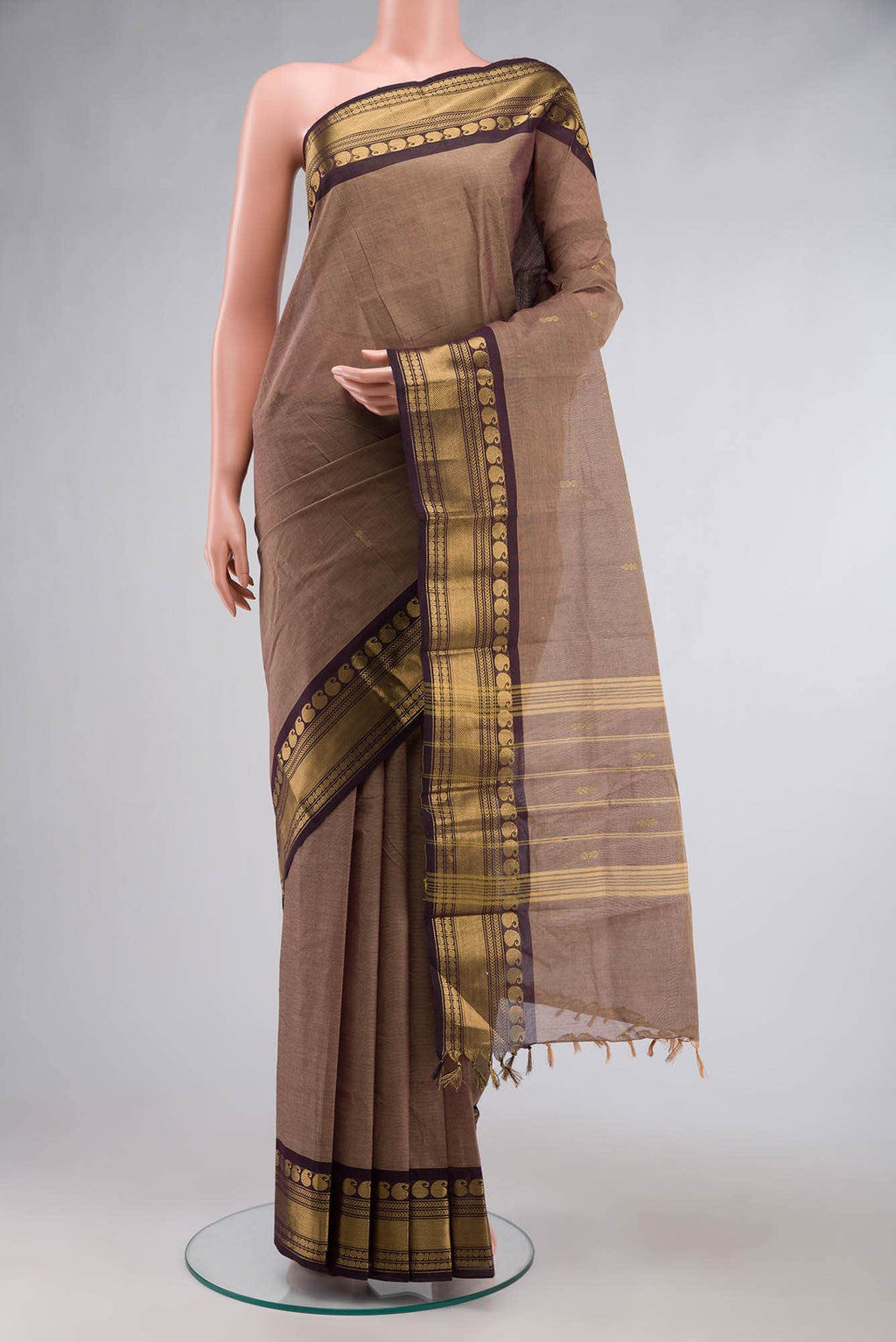 Brown Kanchi Cotton Saree
