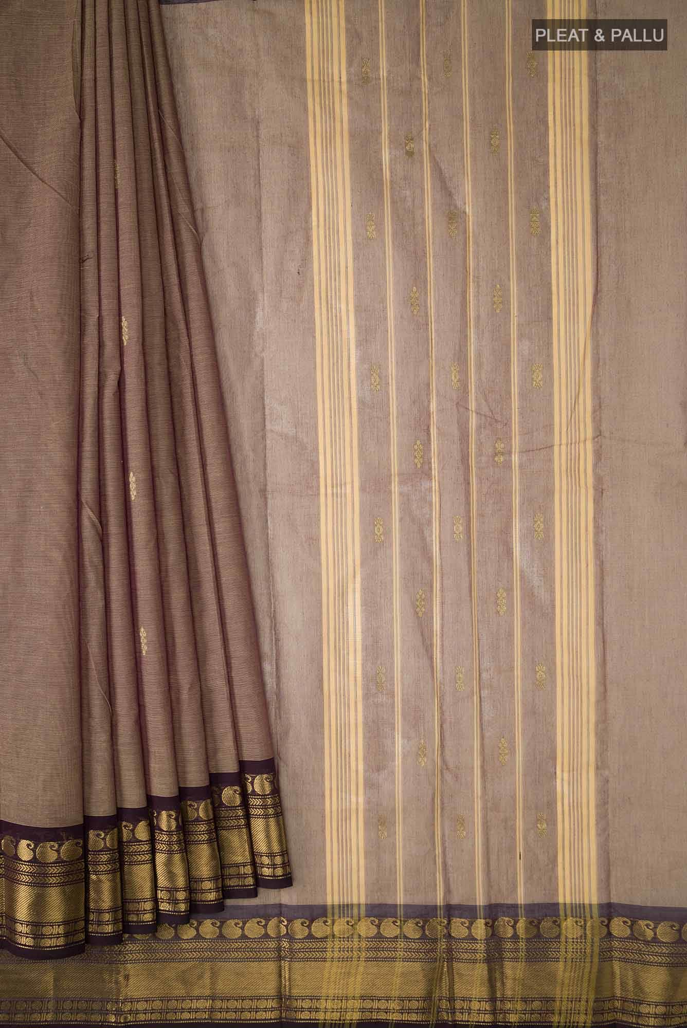 Brown Kanchi Cotton Saree