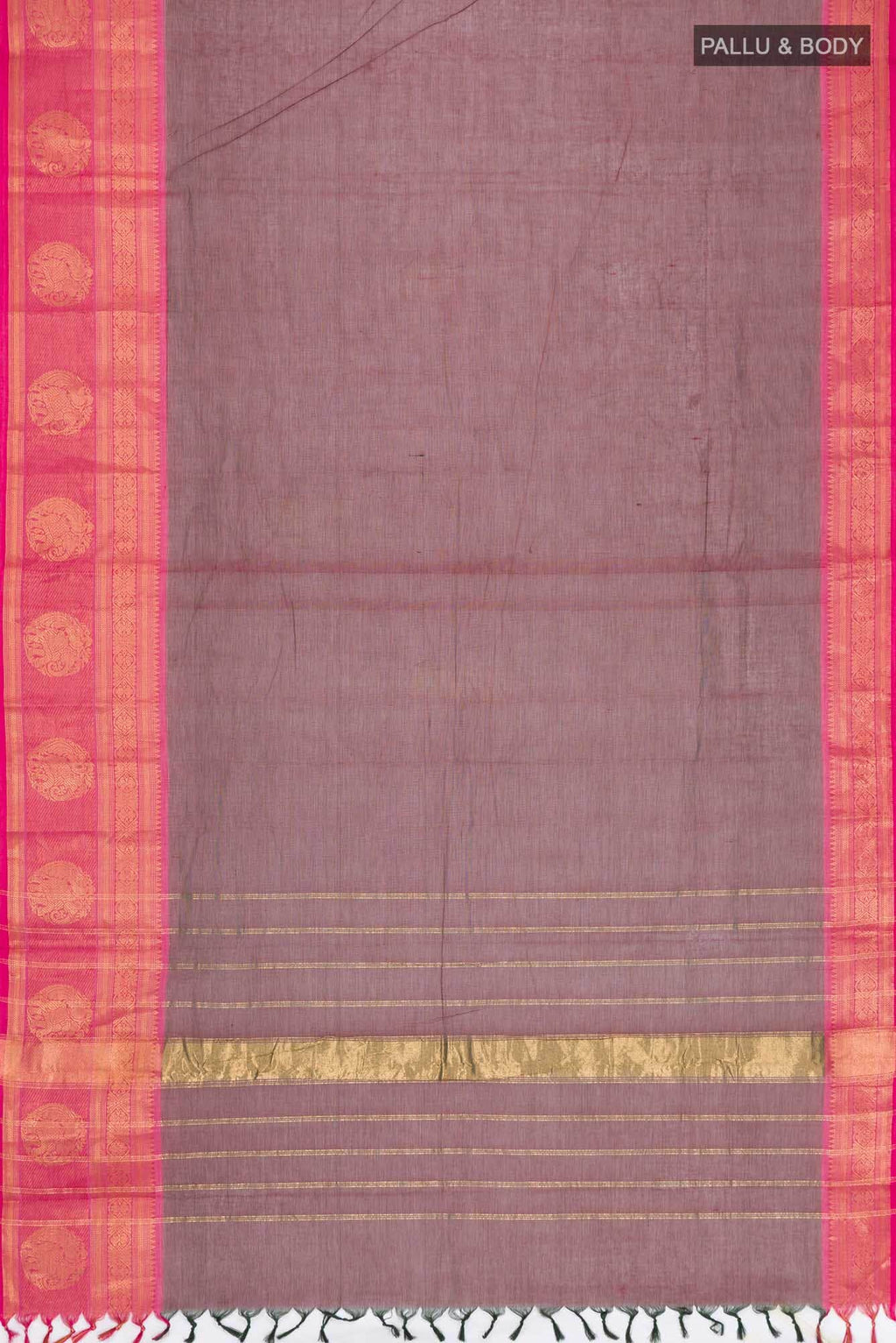 Green with Red Dual Tone Kanchi Cotton Saree