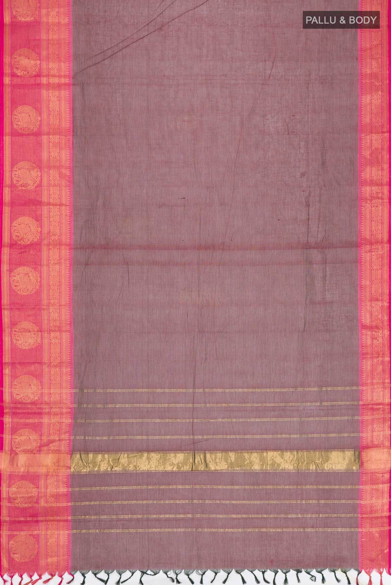 Green with Red Dual Tone Kanchi Cotton Saree