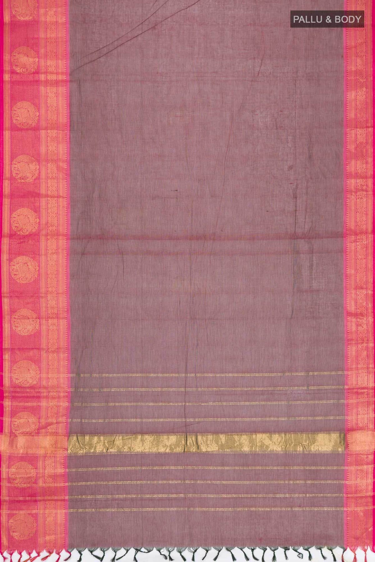 Green with Red Dual Tone Kanchi Cotton Saree