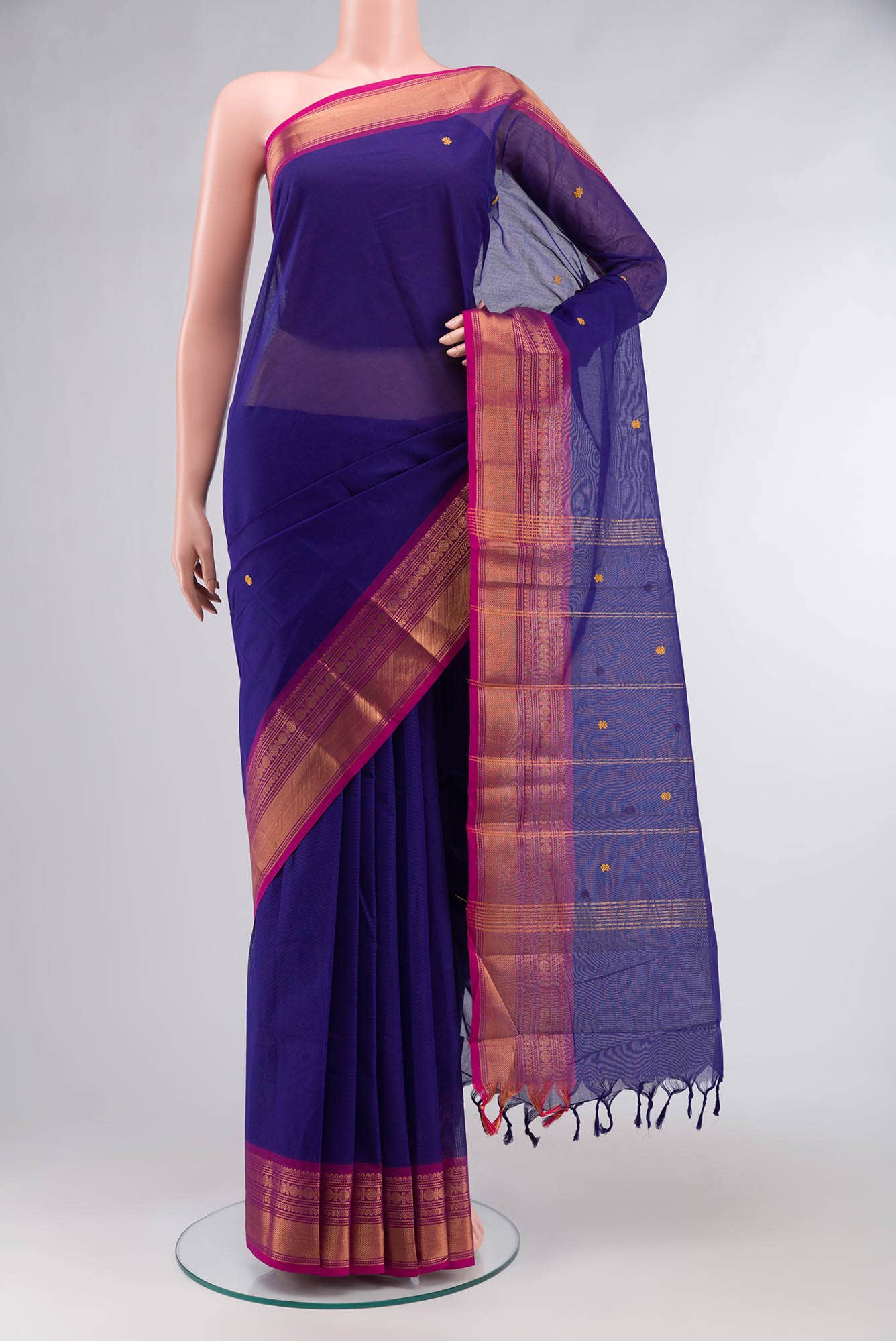 Blue Kanchi Cotton Saree