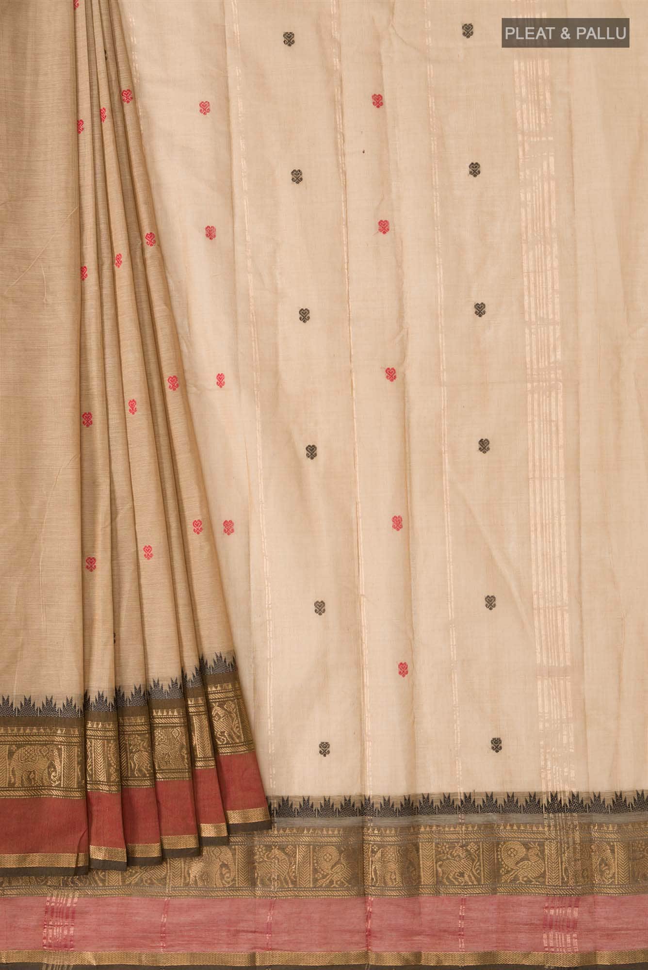 Beige Kanchi Cotton Saree