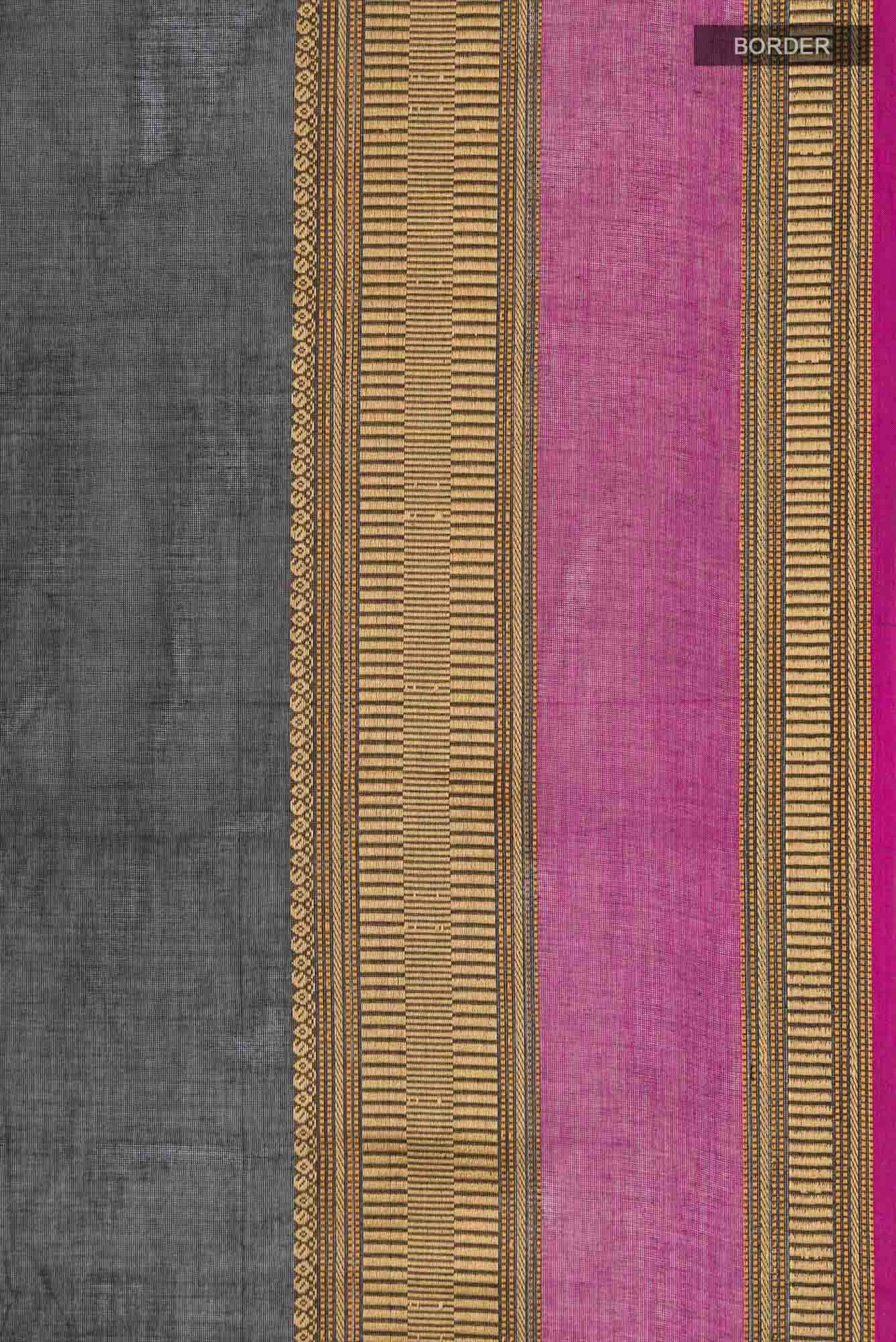 Black Kanchi Cotton Saree