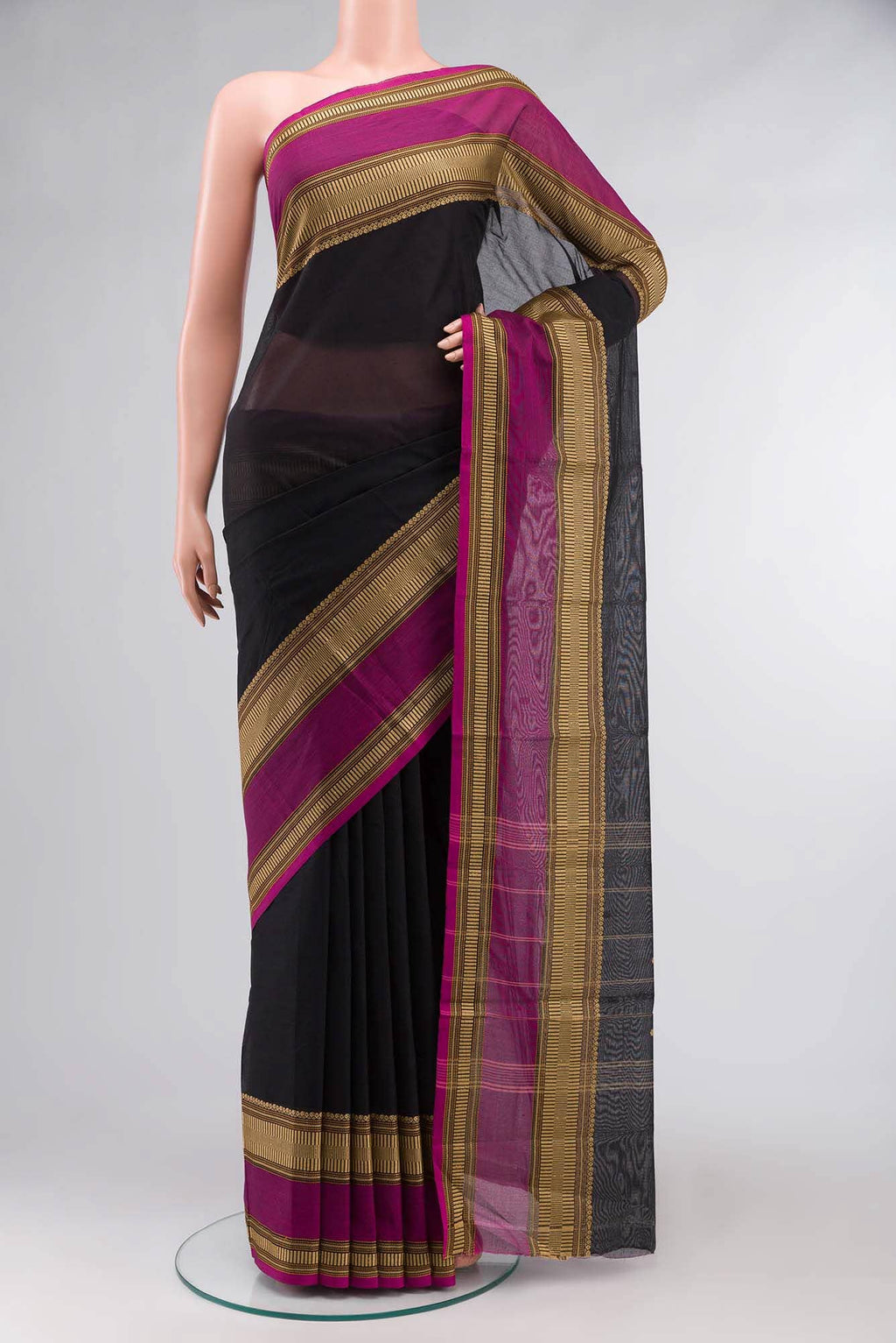 Black Kanchi Cotton Saree