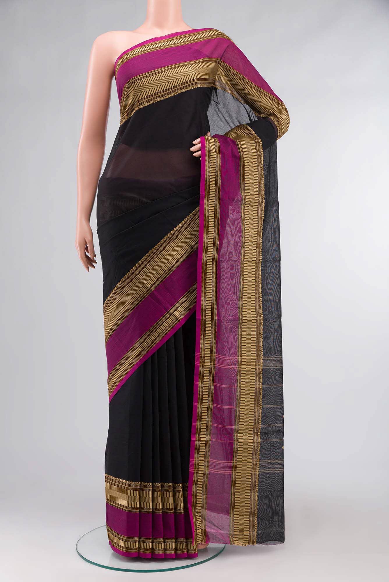 Black Kanchi Cotton Saree