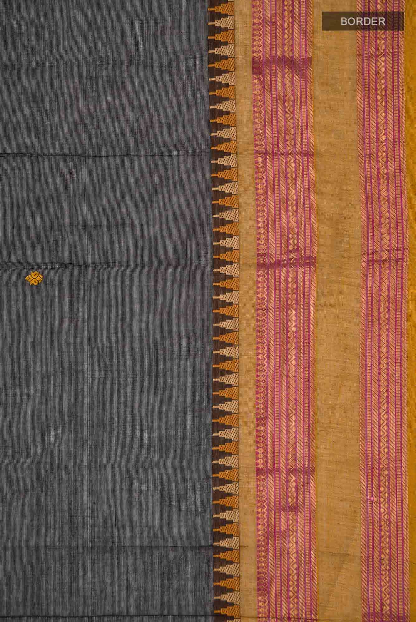 Black Kanchi Cotton Saree