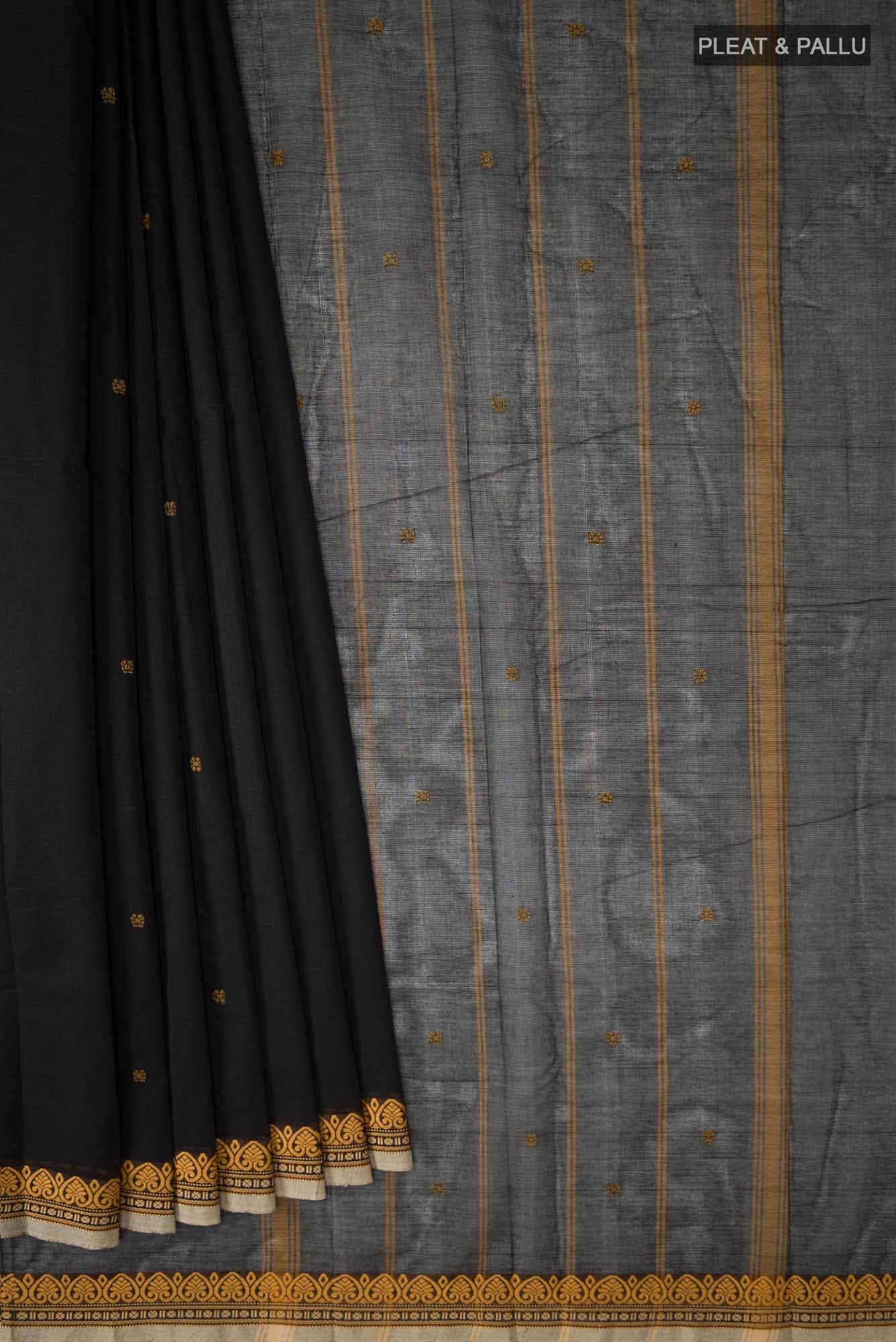 Black Kanchi Cotton Saree