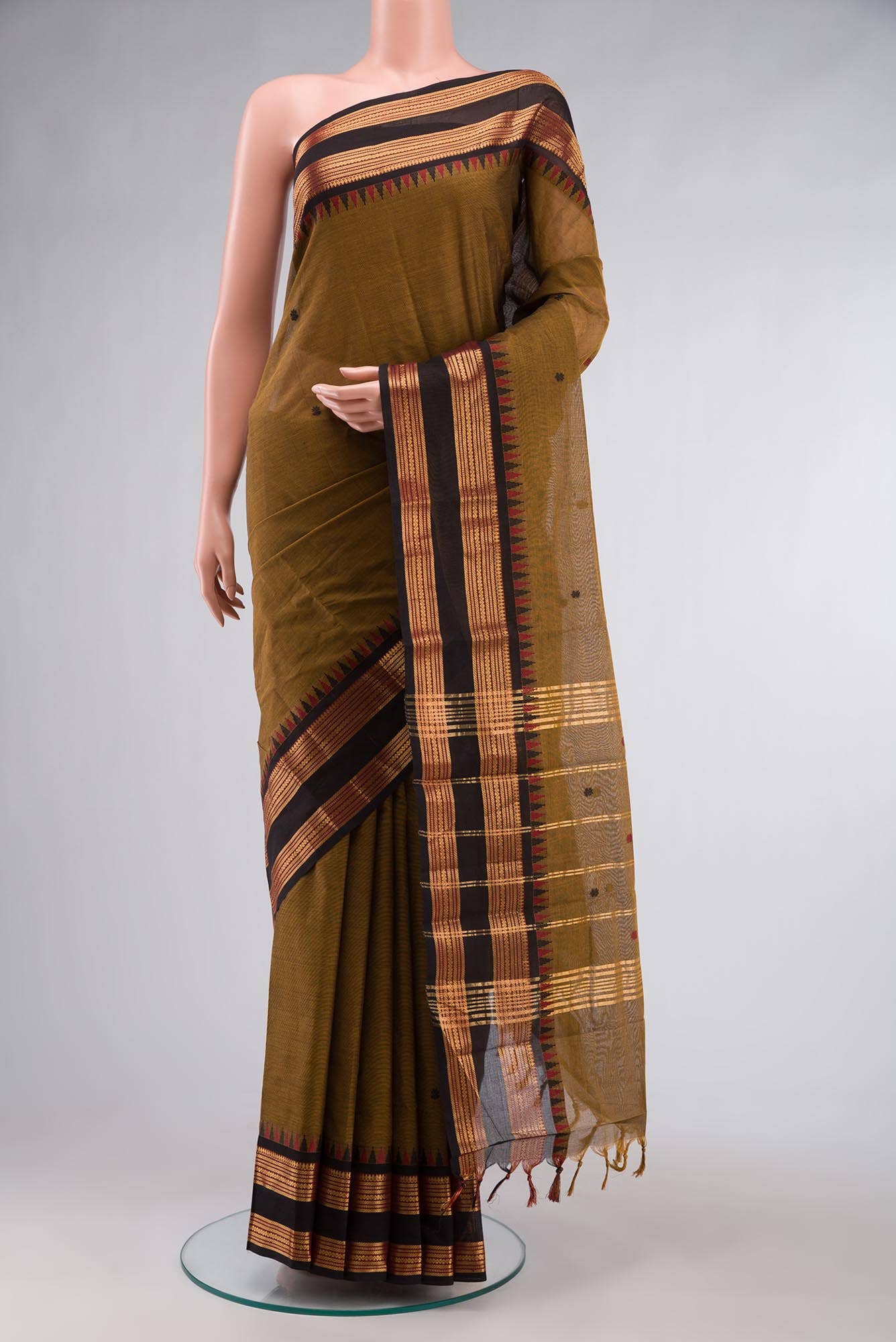 Brown Kanchi Cotton Saree